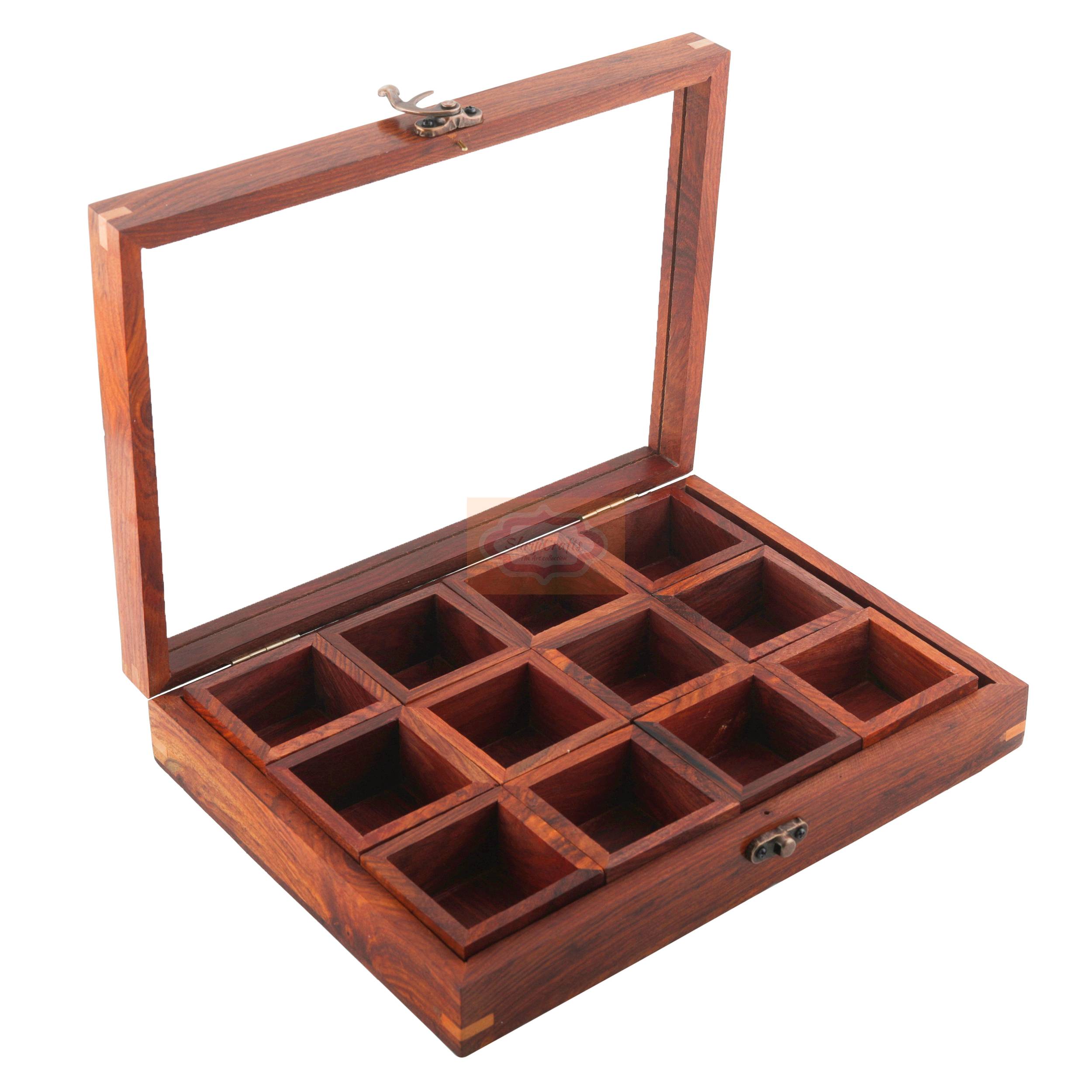 Handcrafted Sheesham Wood Masala Box made from premium-quality natural wood  - View 4