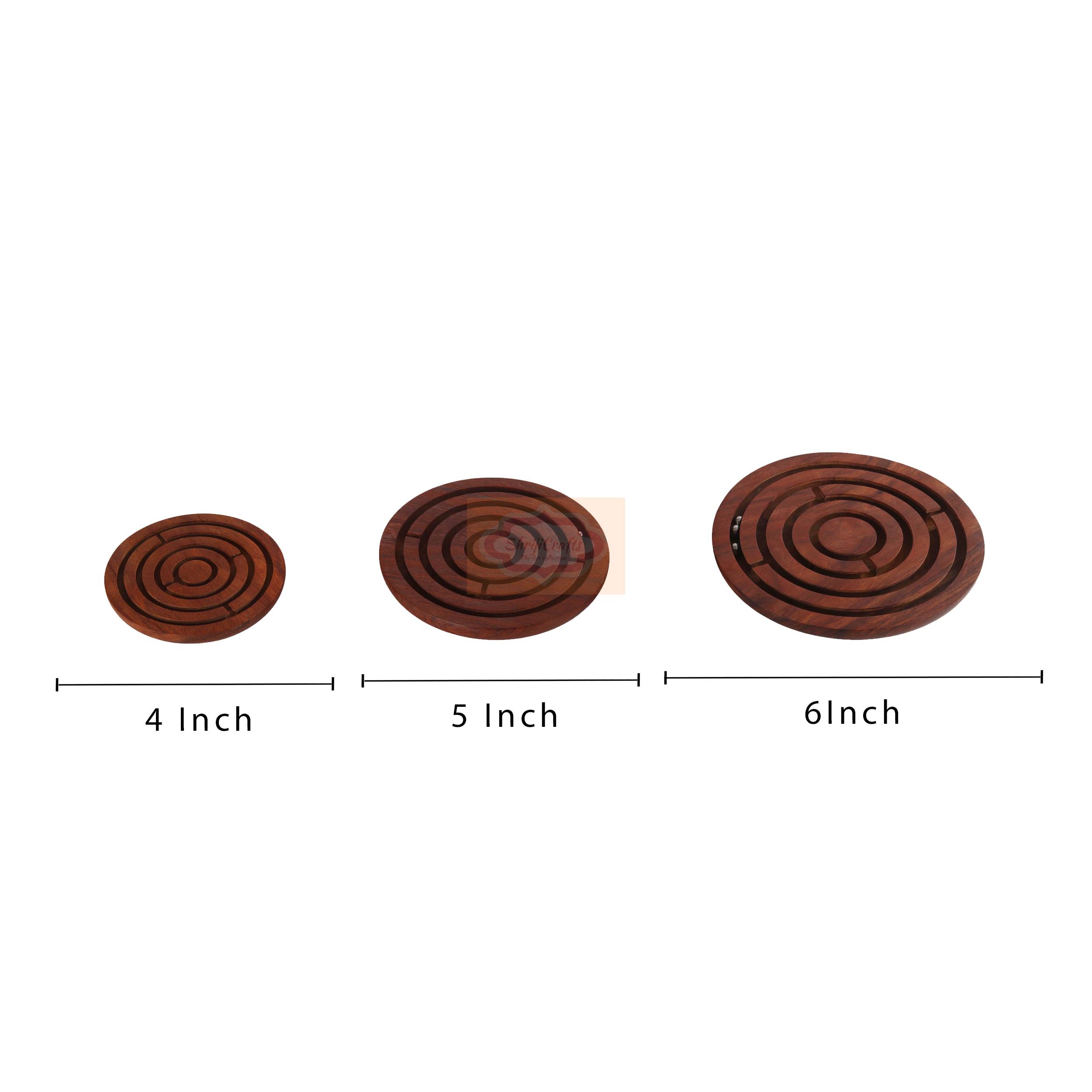 Handcrafted Wooden Labyrinth Ball Maze Puzzle Game for kids and adults, 4, 5 and 6 inches - View 5