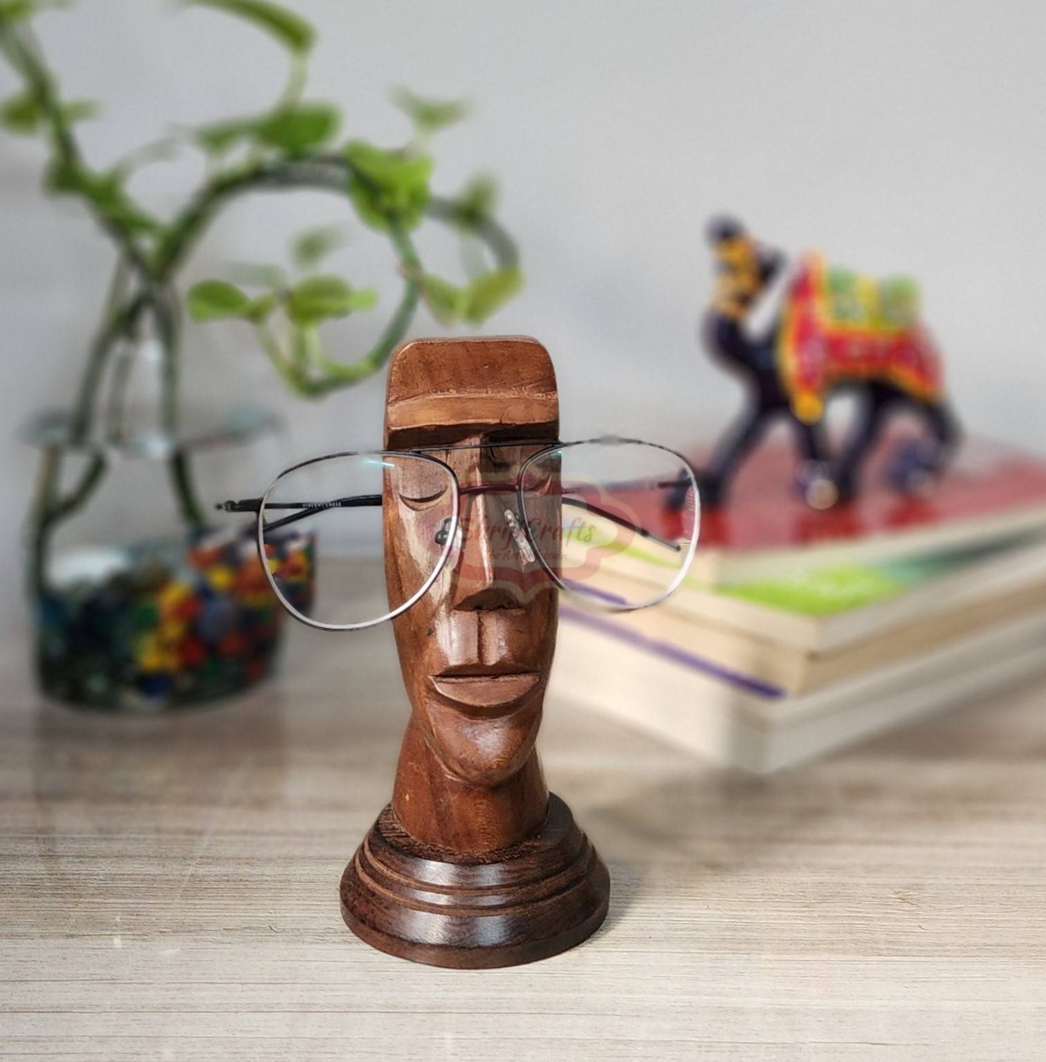 Handcrafted wooden spectacles holder for safely storing eyeglasses and sunglasses - View 3
