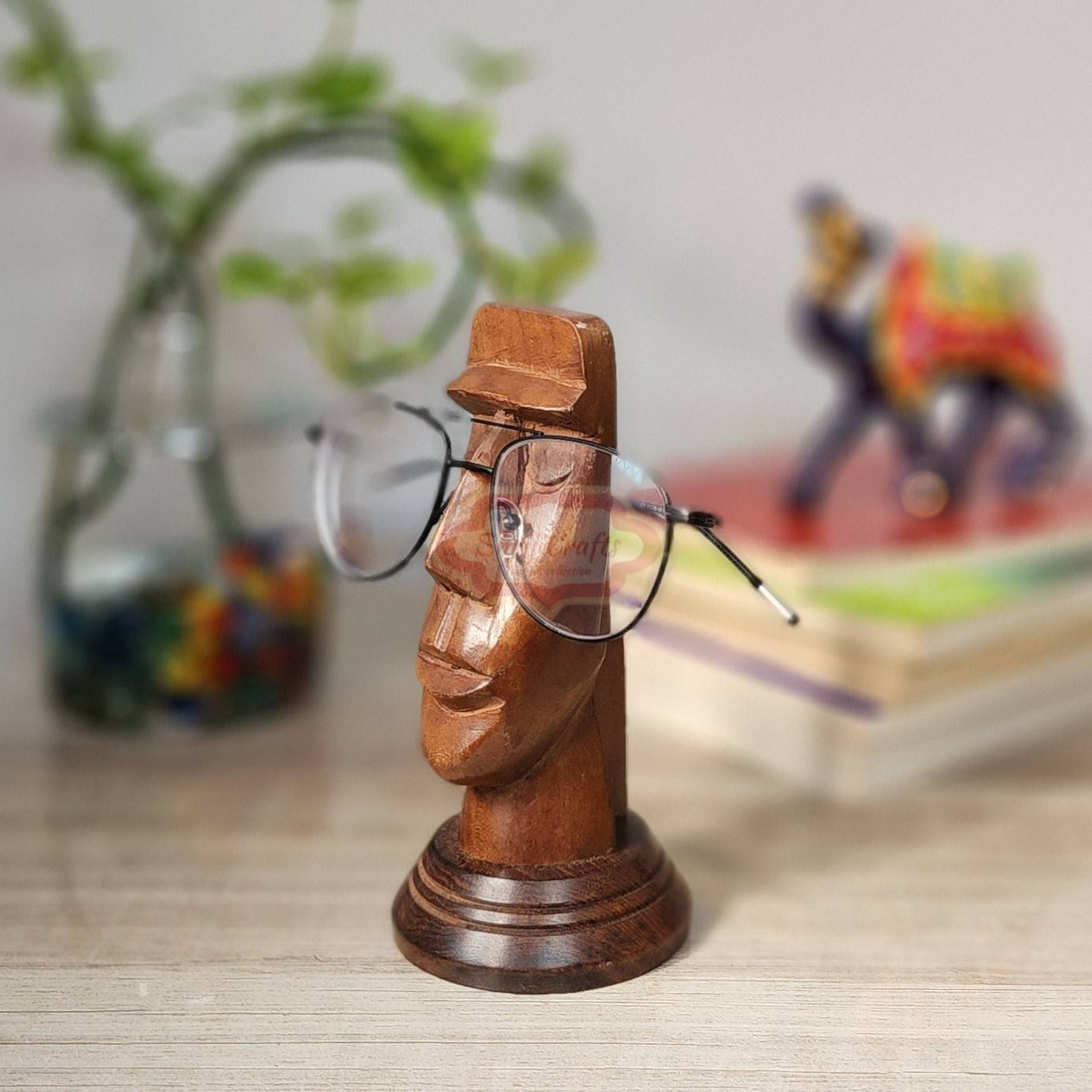 Handcrafted wooden spectacles holder for safely storing eyeglasses and sunglasses - View 4