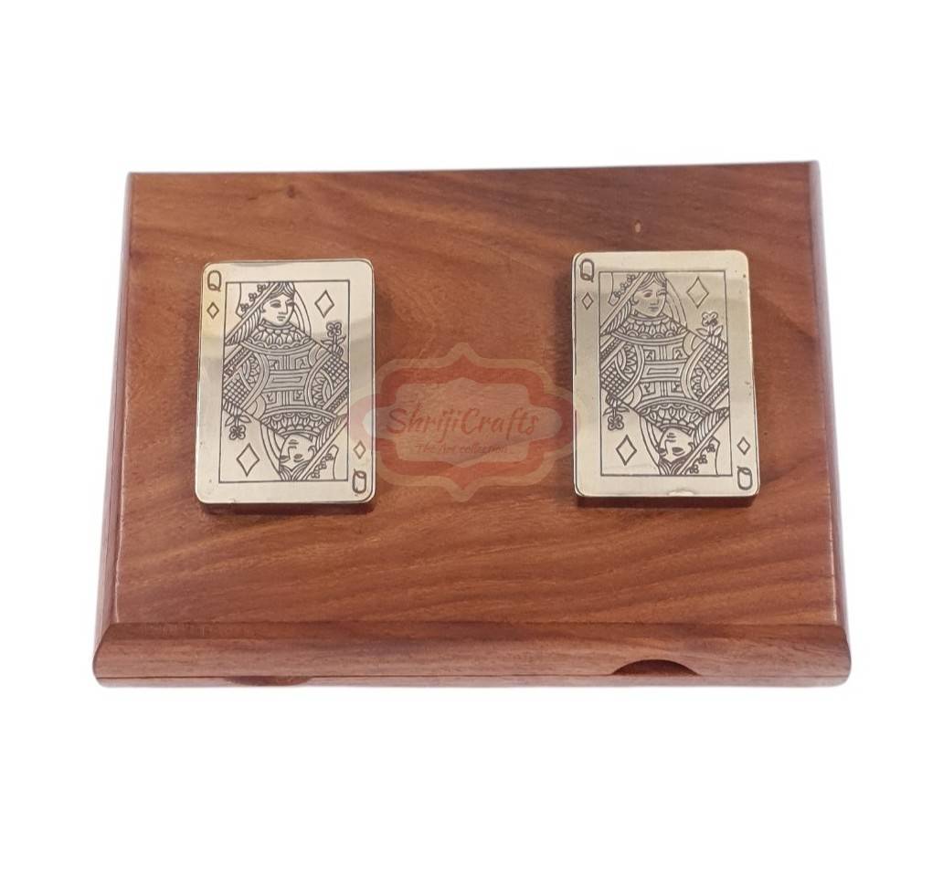 Handcrafted Wooden Playing Card Box for two decks of cards - View 2