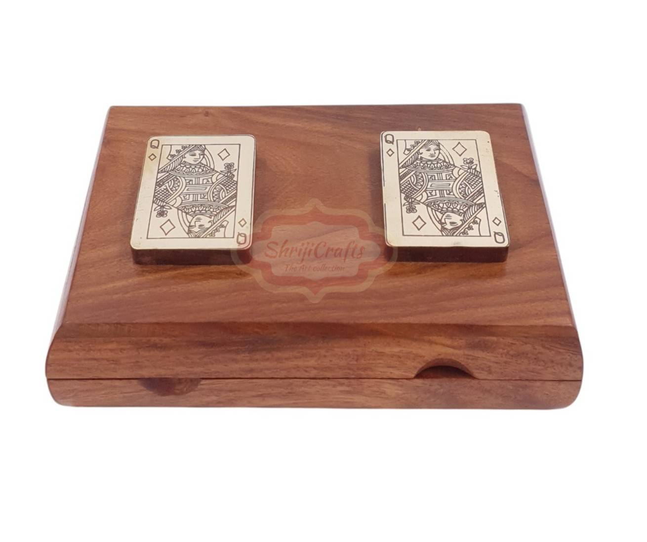 Handcrafted Wooden Playing Card Box for two decks of cards - View 3