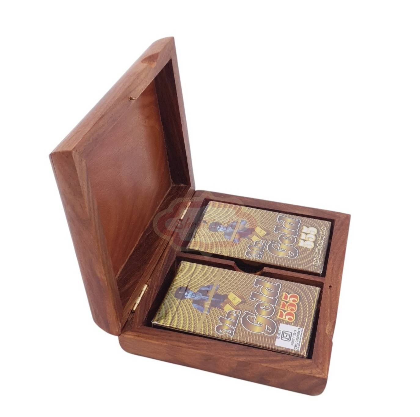 Handcrafted Wooden Playing Card Box for two decks of cards - View 6