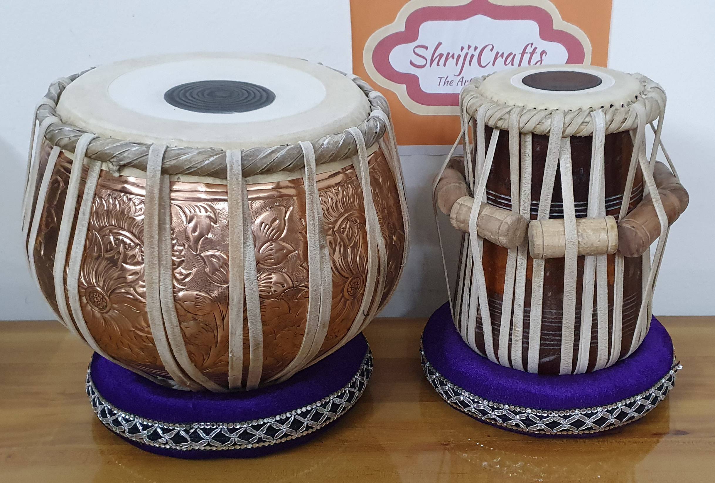 Professional Copper Bayan & Dayan Tabla Drum Set - Indian Percussion Instrument - View 2