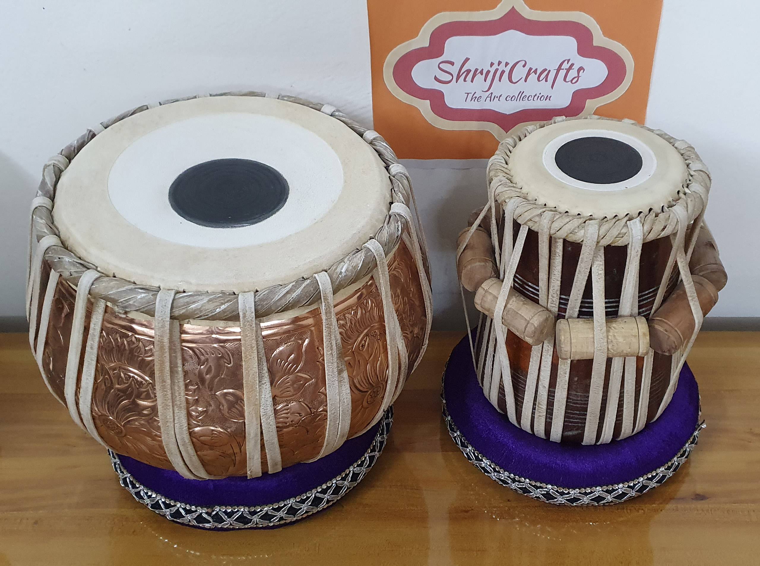 Professional Copper Bayan & Dayan Tabla Drum Set - Indian Percussion Instrument - View 3
