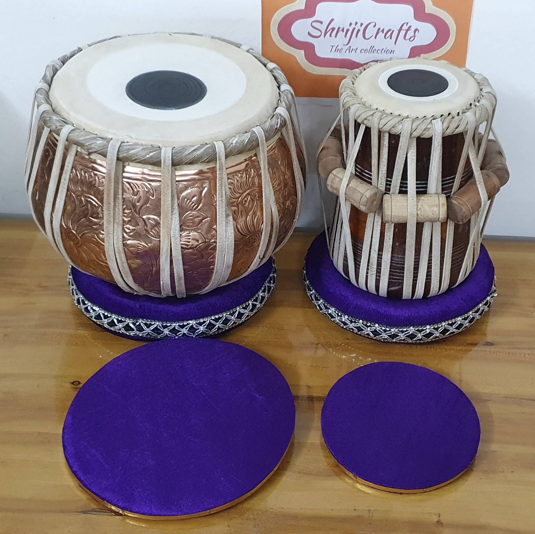 Professional Copper Bayan & Dayan Tabla Drum Set - Indian Percussion Instrument - View 4