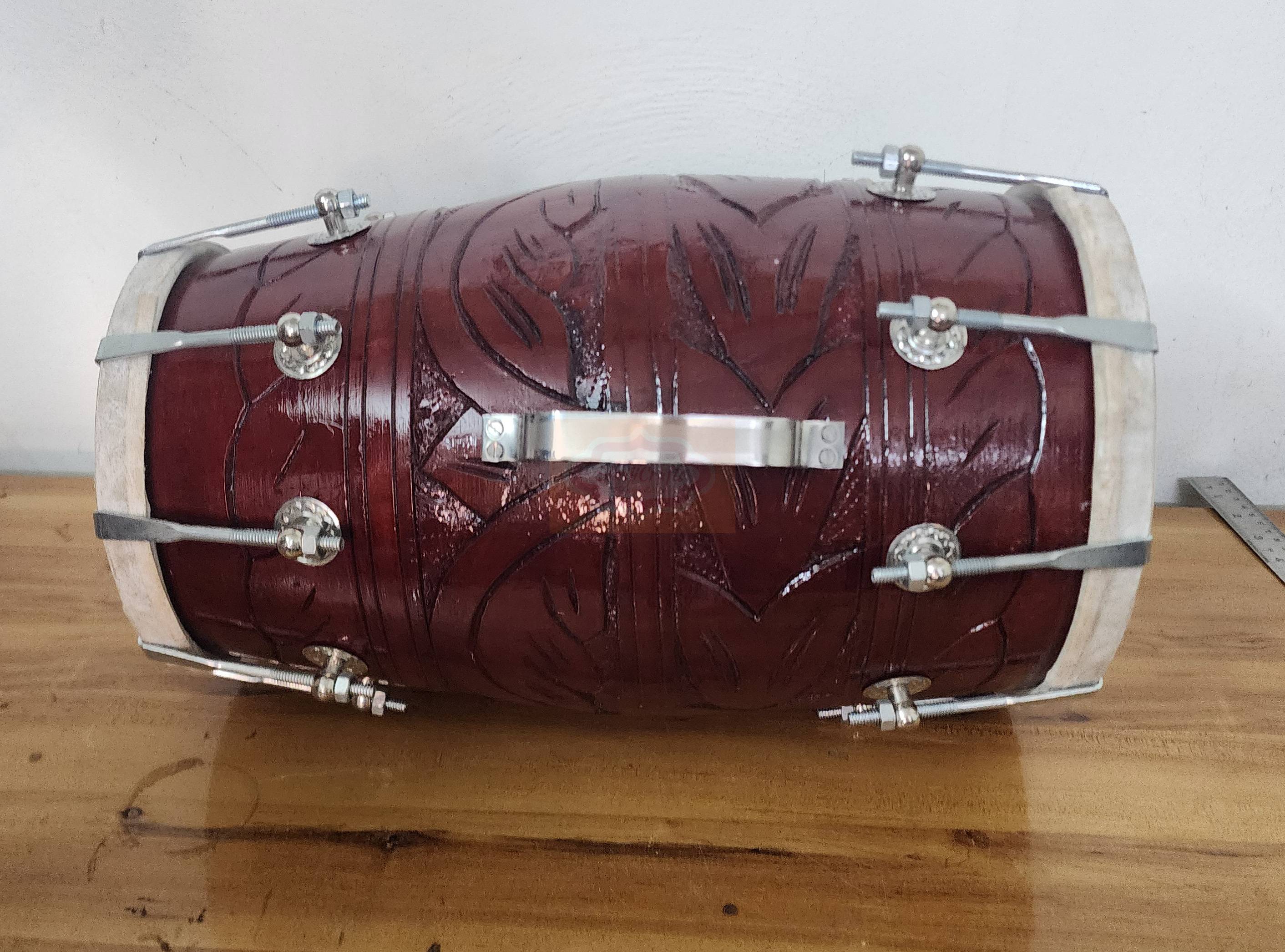 Mango Wood Dholak Drum – Bolt Tuned Indian Hand Percussion Instrument (Carry Bag Included) by Shriji Musical - View 4