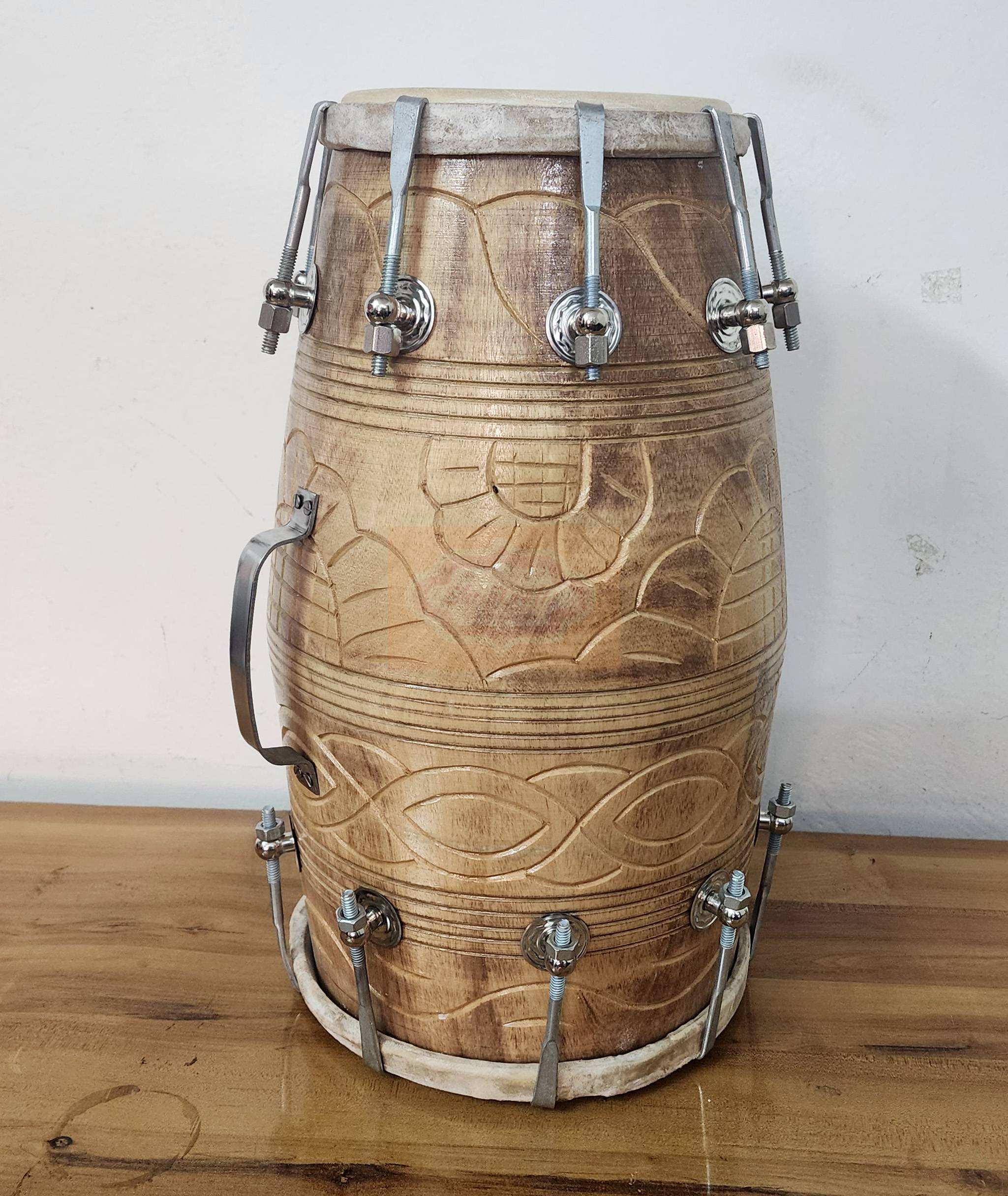 Mango Wood Dholak Drum – Bolt Tuned Indian Hand Percussion Instrument (Carry Bag Included) - View 3