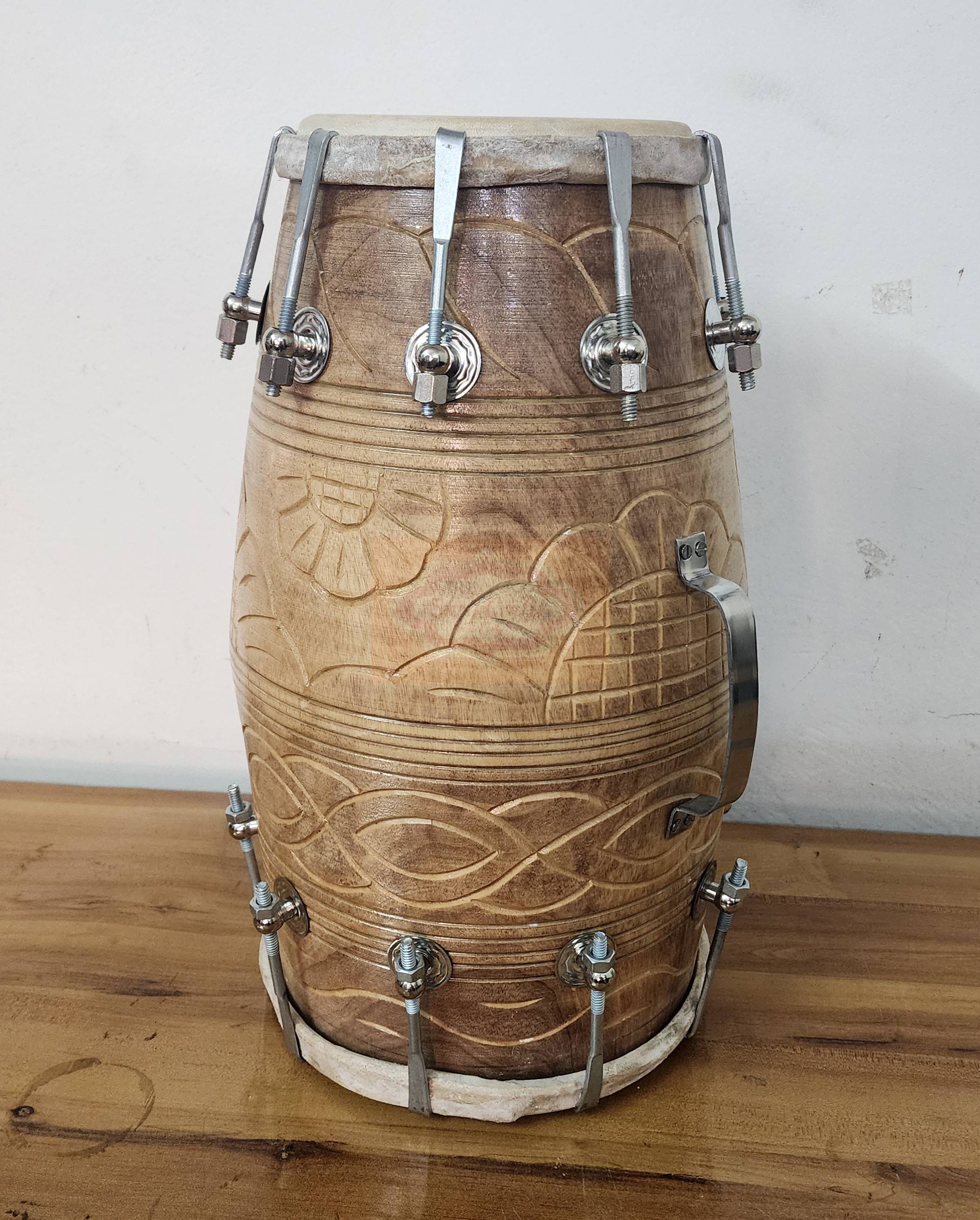 Mango Wood Dholak Drum – Bolt Tuned Indian Hand Percussion Instrument (Carry Bag Included) - View 4
