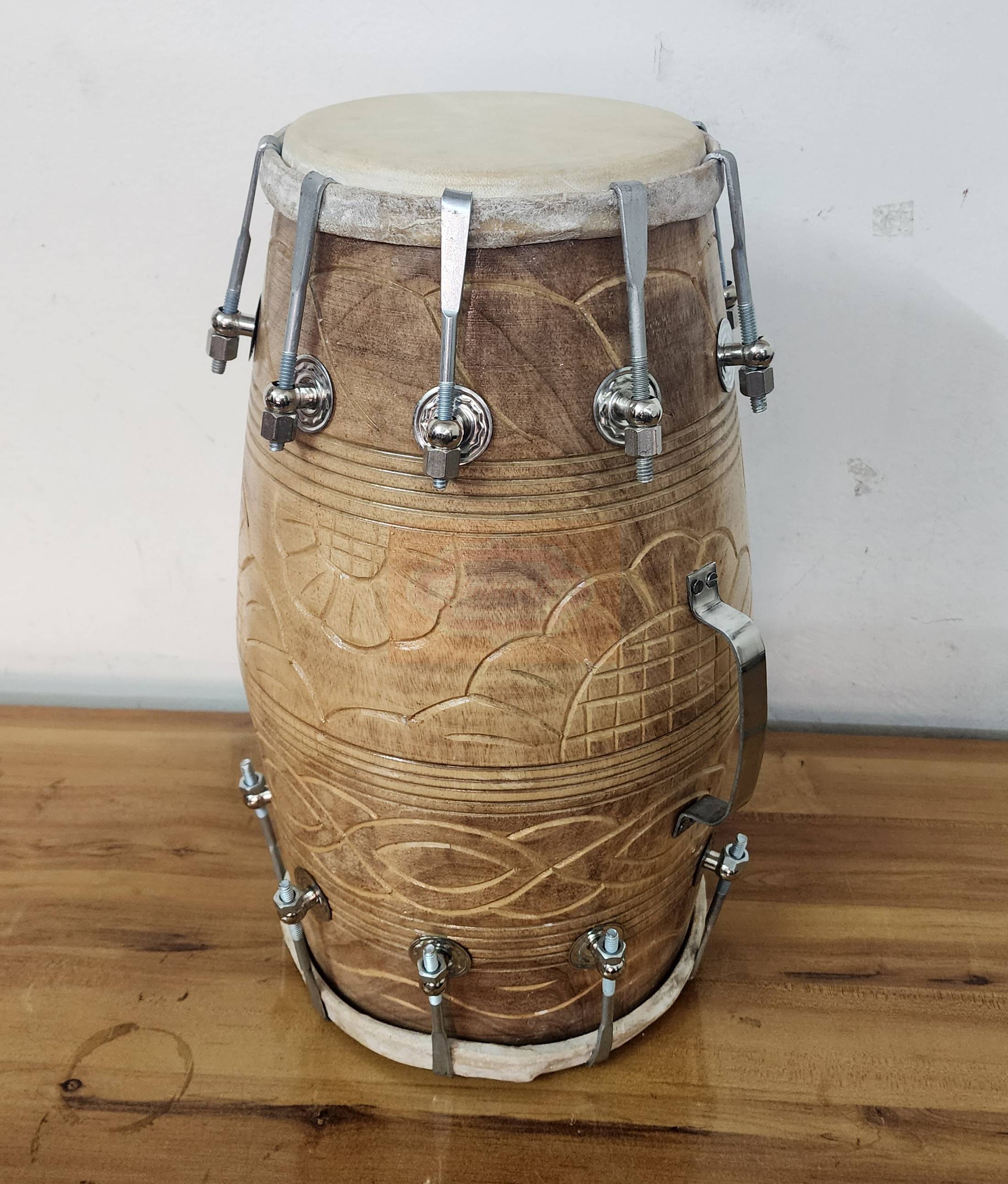 Mango Wood Dholak Drum – Bolt Tuned Indian Hand Percussion Instrument (Carry Bag Included) - View 5