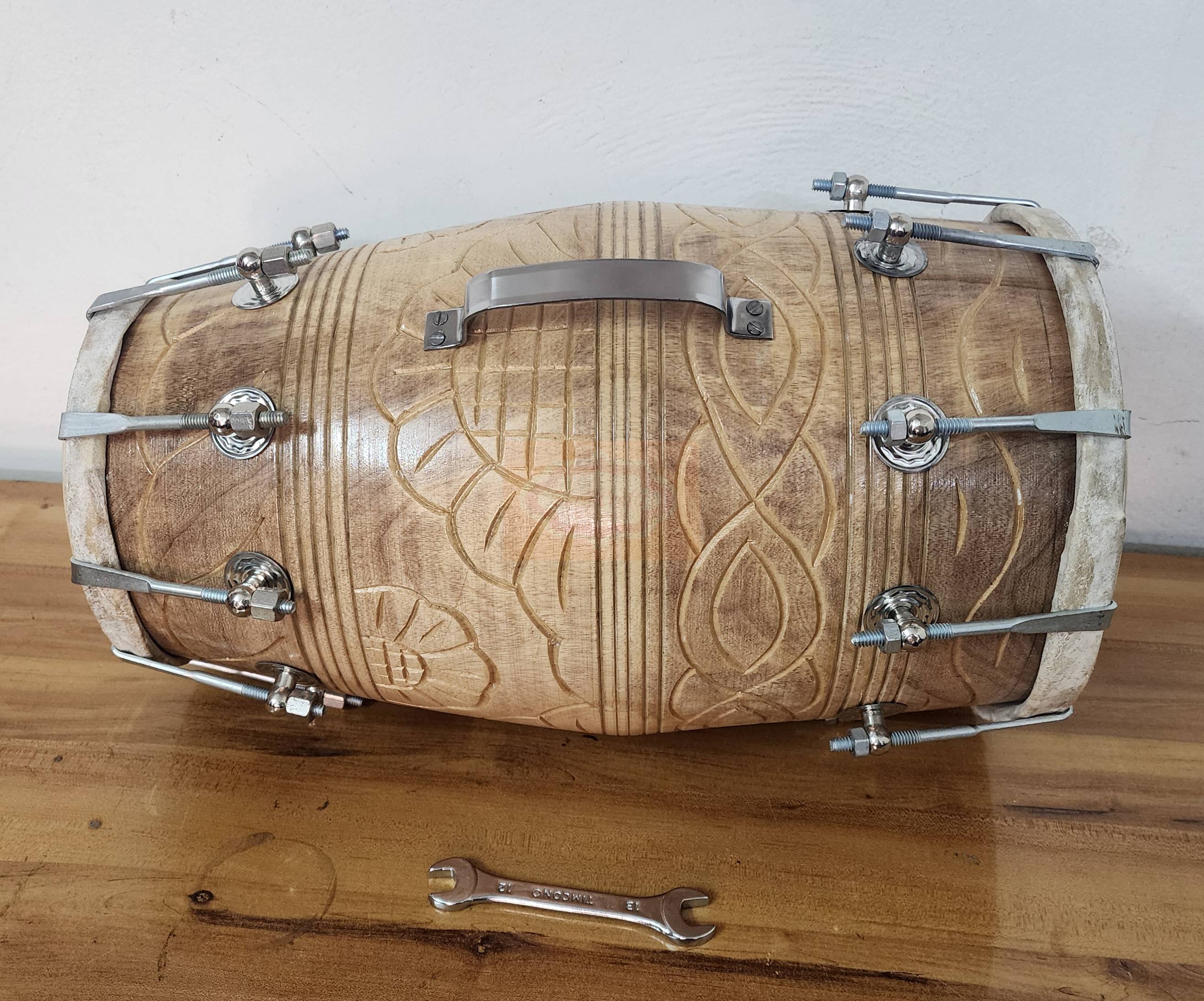 Mango Wood Dholak Drum – Bolt Tuned Indian Hand Percussion Instrument (Carry Bag Included) - View 6