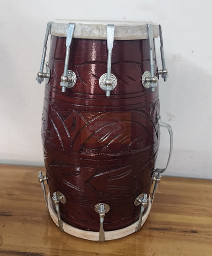 Mango Wood Dholak Drum – Bolt Tuned Indian Hand Percussion Instrument (Carry Bag Included) by Shriji Musical