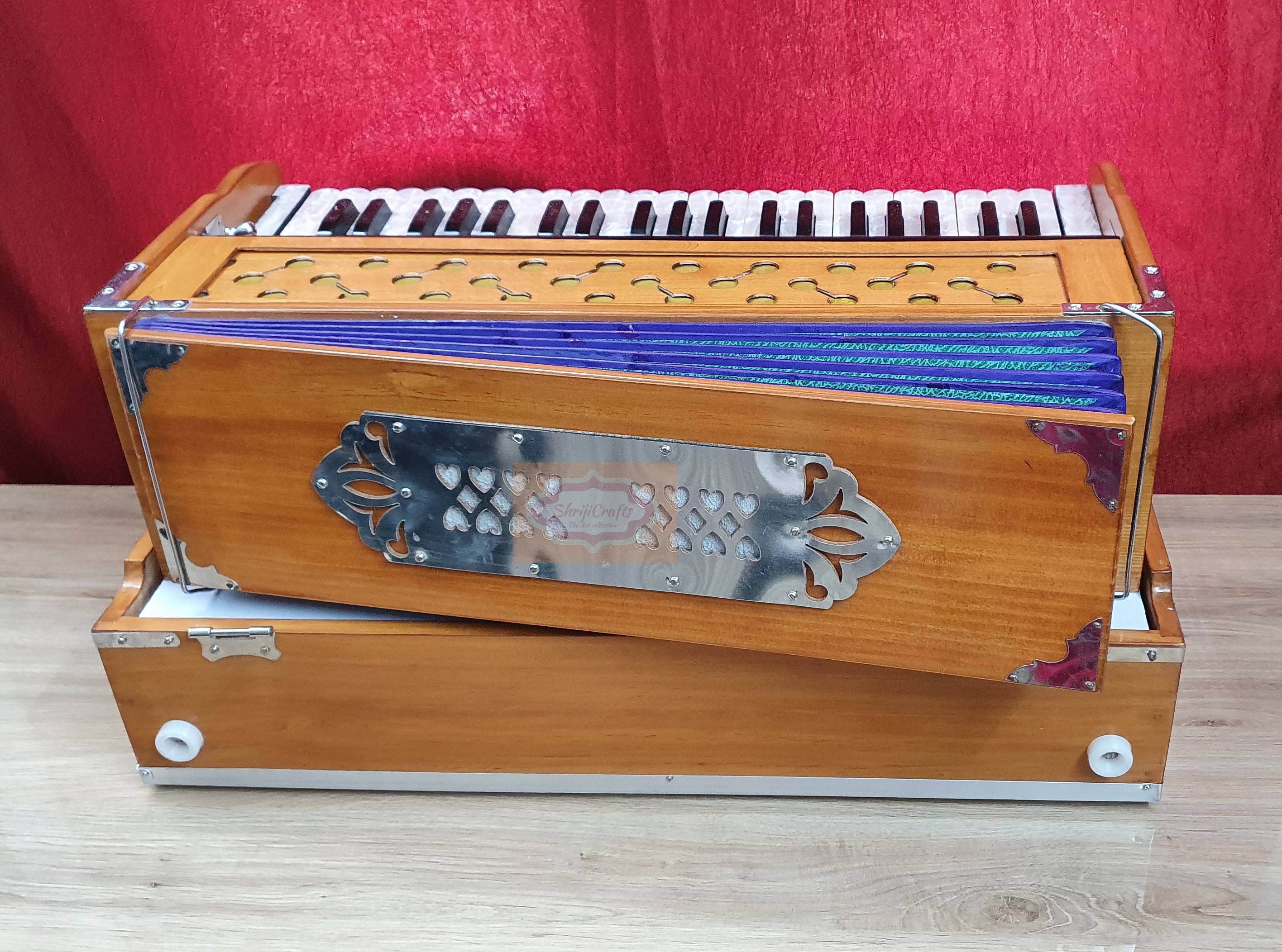 Professional 3.5 Octave Folding Harmonium – 9 Stopper with Coupler and Bag by Shriji Musicals - View 4