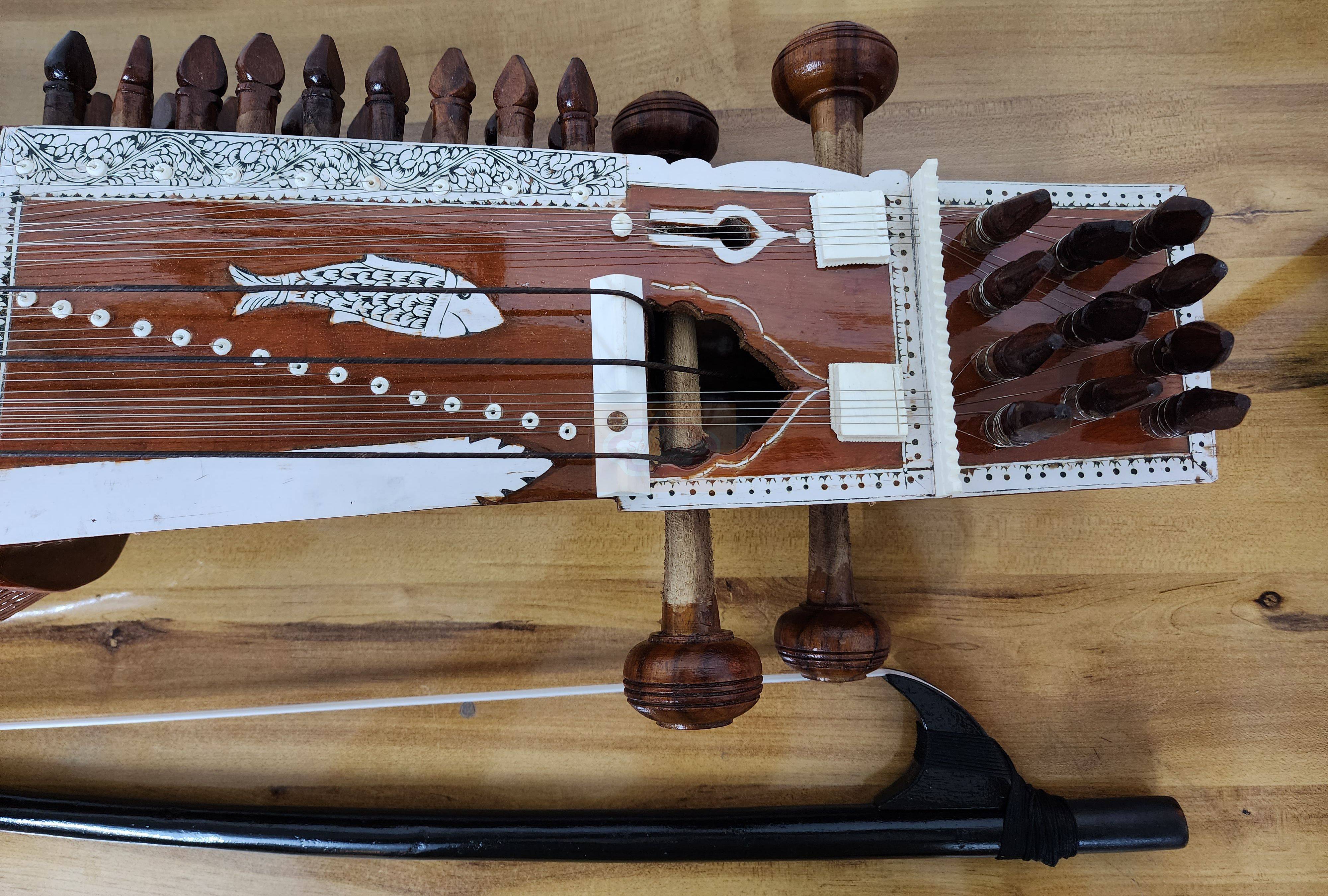 Professional Hand-Carved Indian Sarangi String Instrument with Bow and Case by Shriji Musicals - View 6