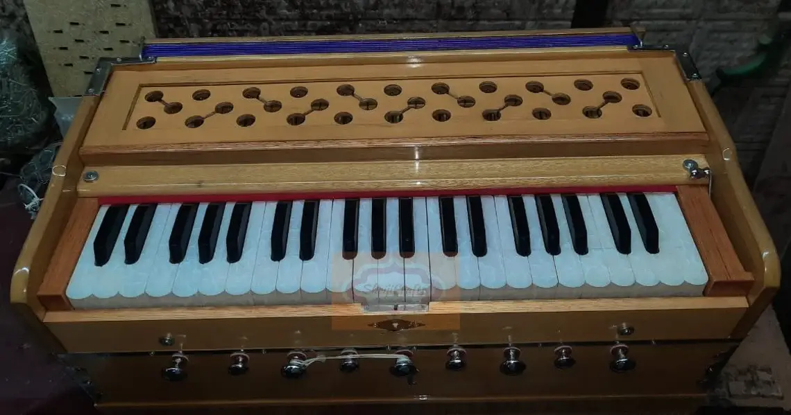 Professional 3.5 Octave Indian Harmonium – 9 Stopper, Bass Male Reed, 440Hz (Wood Instrument) - View 2