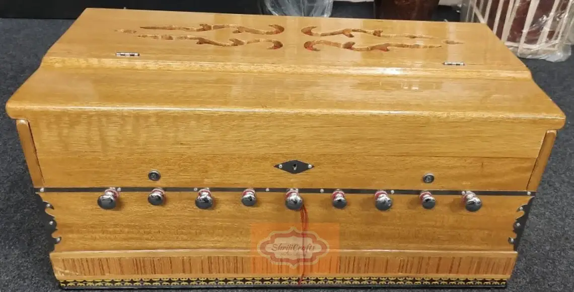 Professional 3.5 Octave Indian Harmonium – 9 Stopper, Bass Male Reed, 440Hz (Wood Instrument) - View 7