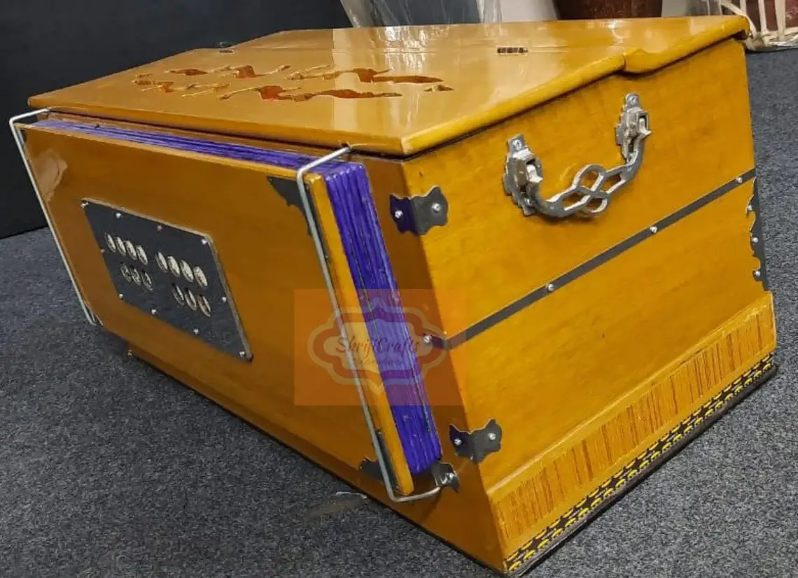 Professional 3.5 Octave Indian Harmonium – 9 Stopper, Bass Male Reed, 440Hz (Wood Instrument) - View 3