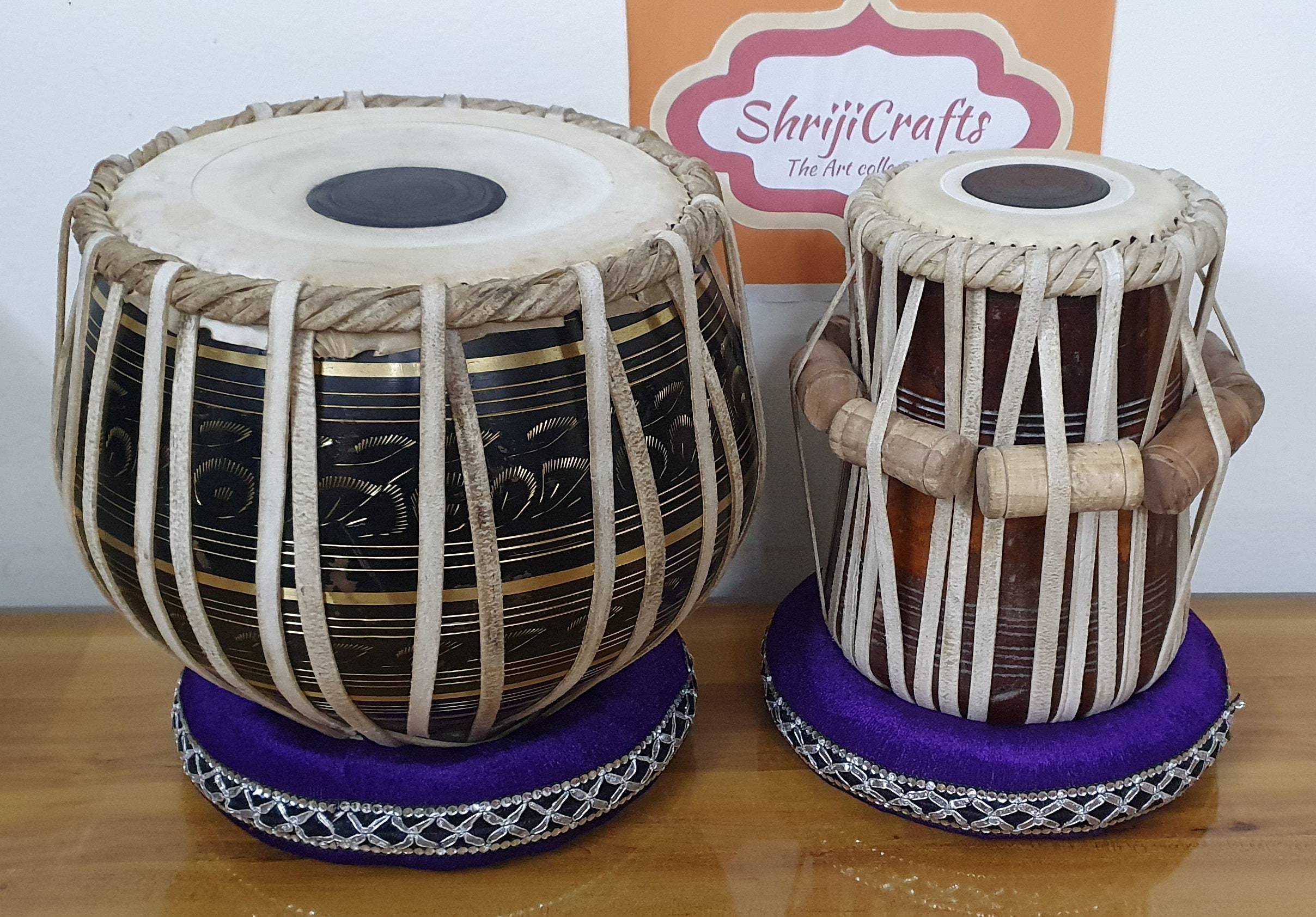 Professional Indian Tabla Set – Brass Bayan & Sheesham Wood Dayan - View 8