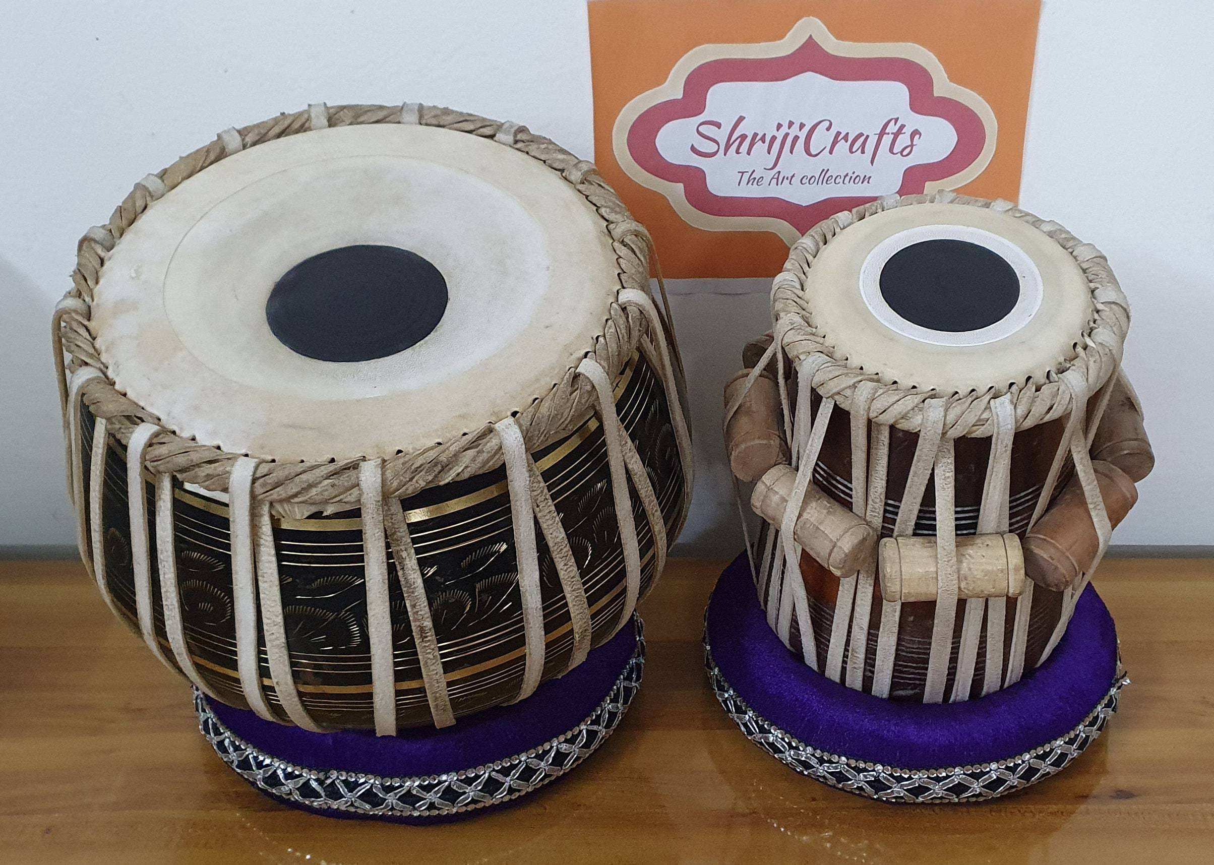 Professional Indian Tabla Set – Brass Bayan & Sheesham Wood Dayan - View 7