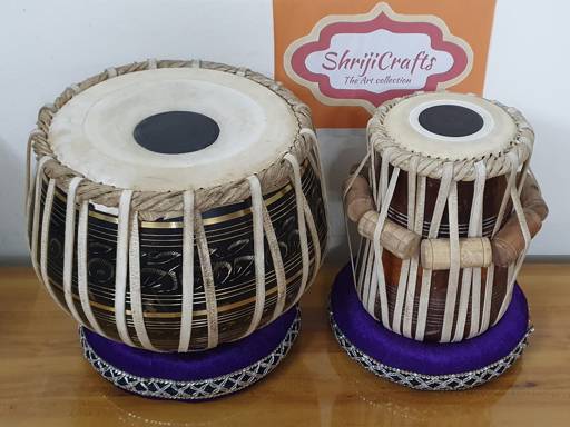 Professional Indian Tabla Set – Brass Bayan & Sheesham Wood Dayan