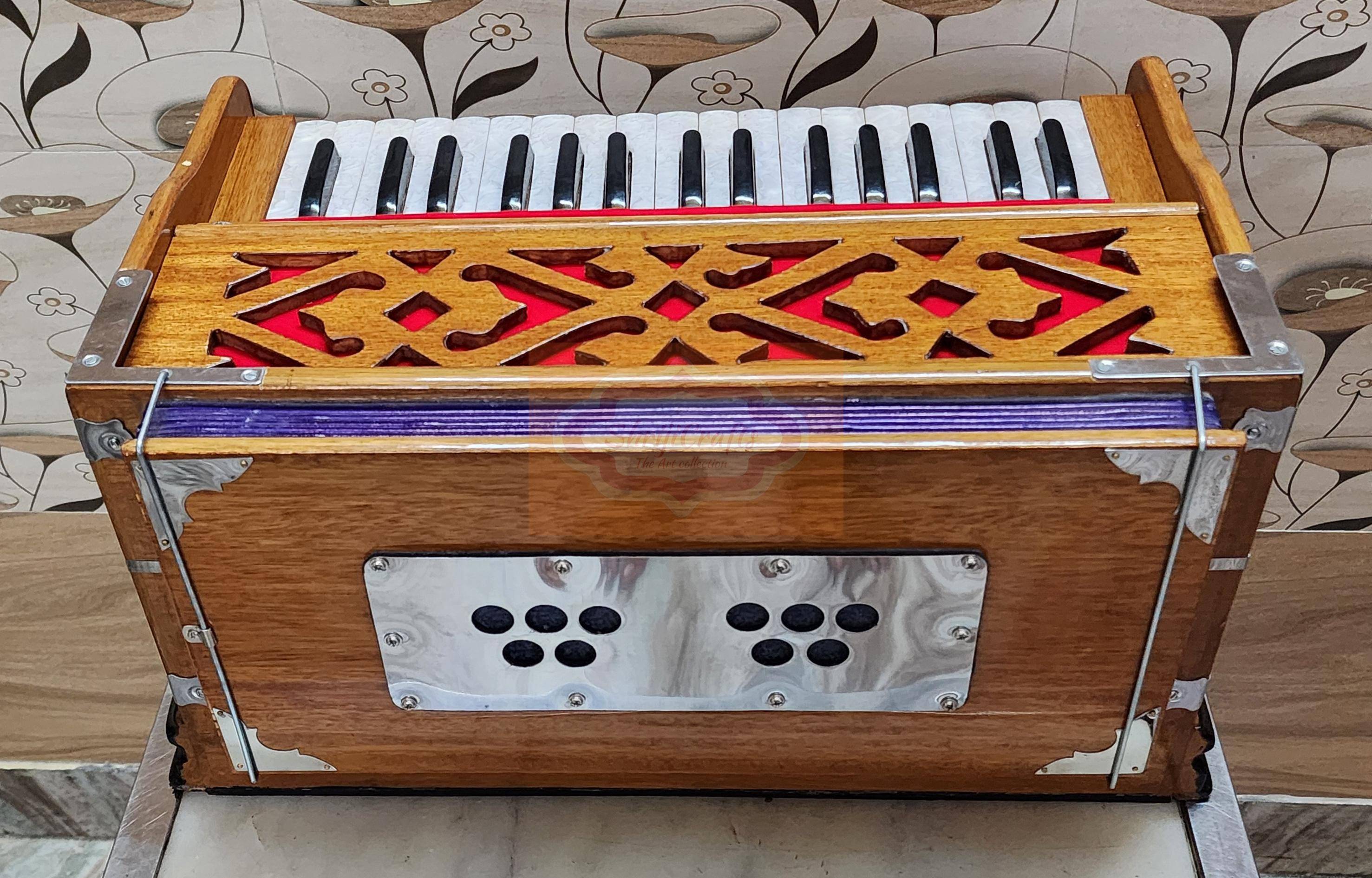 Handcrafted Mini Magic Harmonium – 2.5 Octave, 440Hz/432Hz, Indian Wood, Portable Instrument — handcrafted wooden product by Shrijicrafts