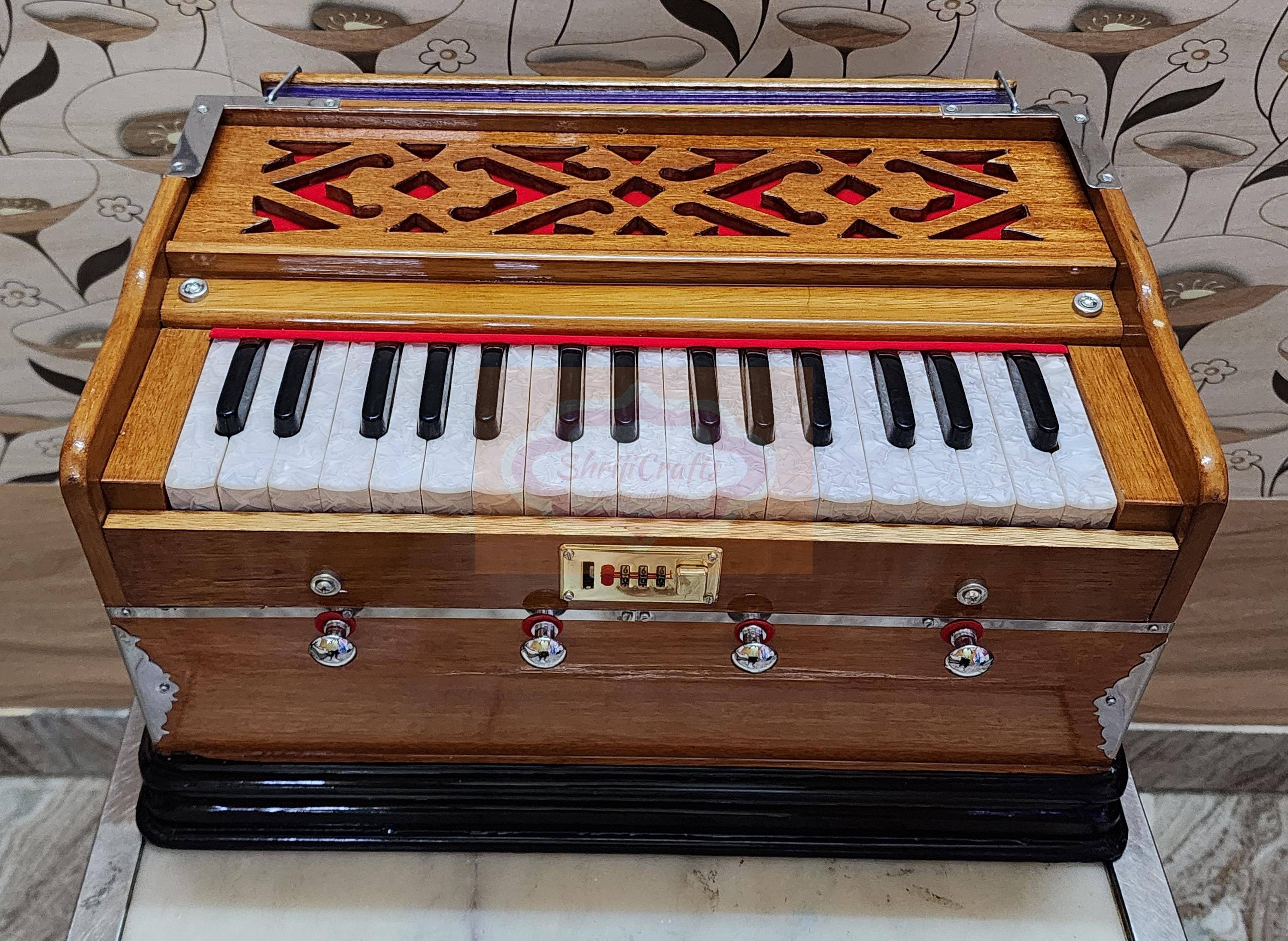 Handcrafted Mini Magic Harmonium – 2.5 Octave, 440Hz/432Hz, Indian Wood, Portable Instrument — handcrafted wooden product by Shrijicrafts