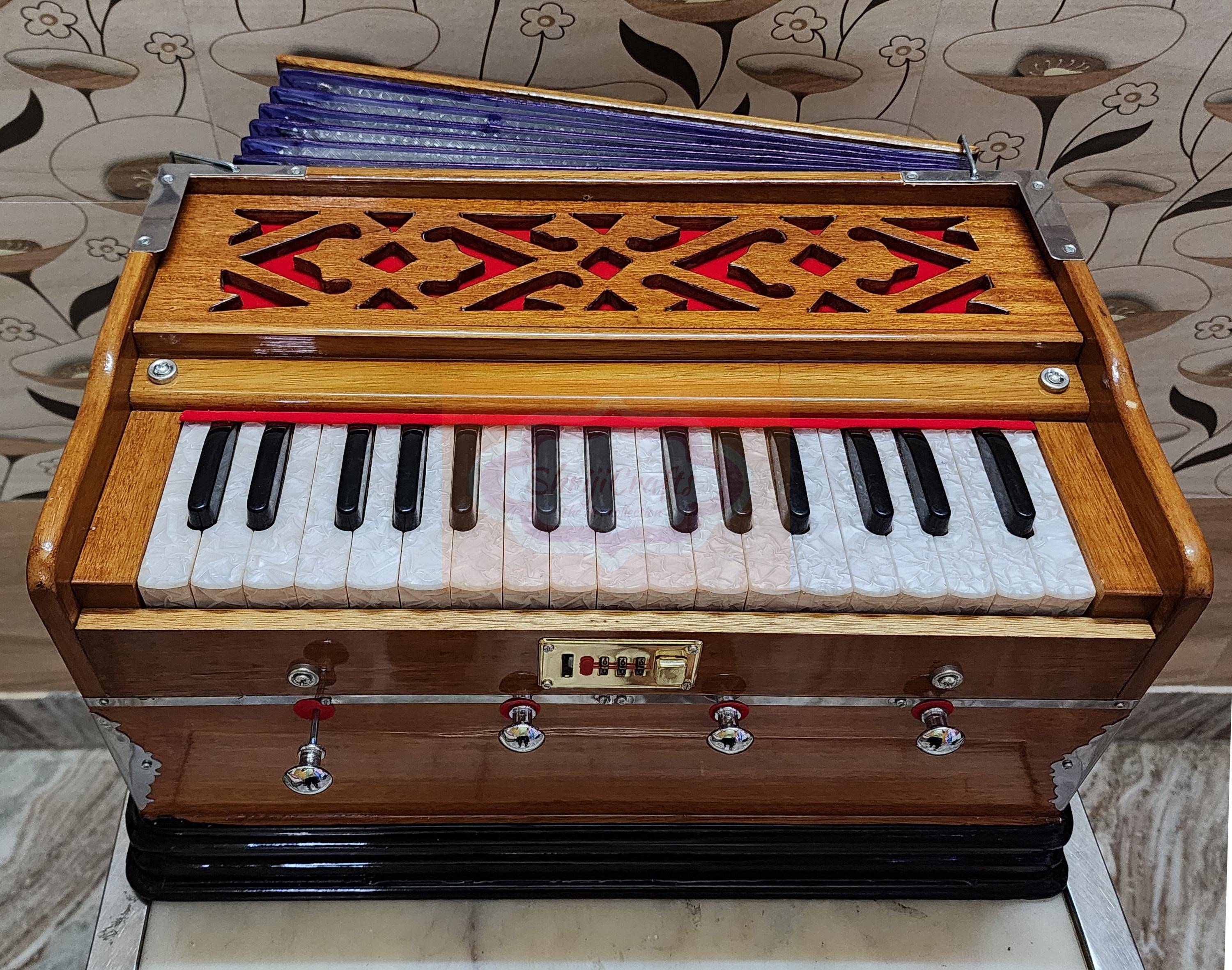 Handcrafted Mini Magic Harmonium – 2.5 Octave, 440Hz/432Hz, Indian Wood, Portable Instrument — handcrafted wooden product by Shrijicrafts