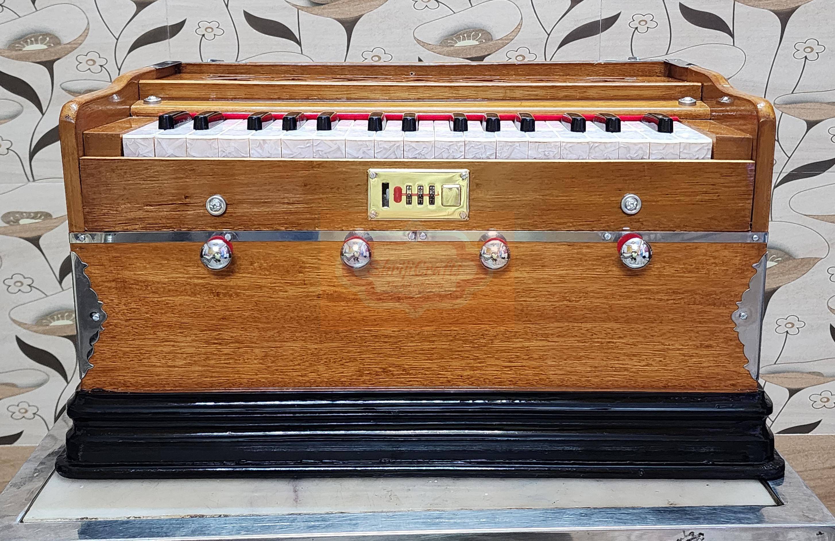 Handcrafted Mini Magic Harmonium – 2.5 Octave, 440Hz/432Hz, Indian Wood, Portable Instrument — handcrafted wooden product by Shrijicrafts