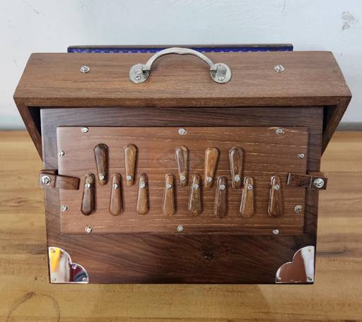 Professional 13-Key Teak Wood Shruti Box – 12x9x3 Inch Indian Instrument with Bag