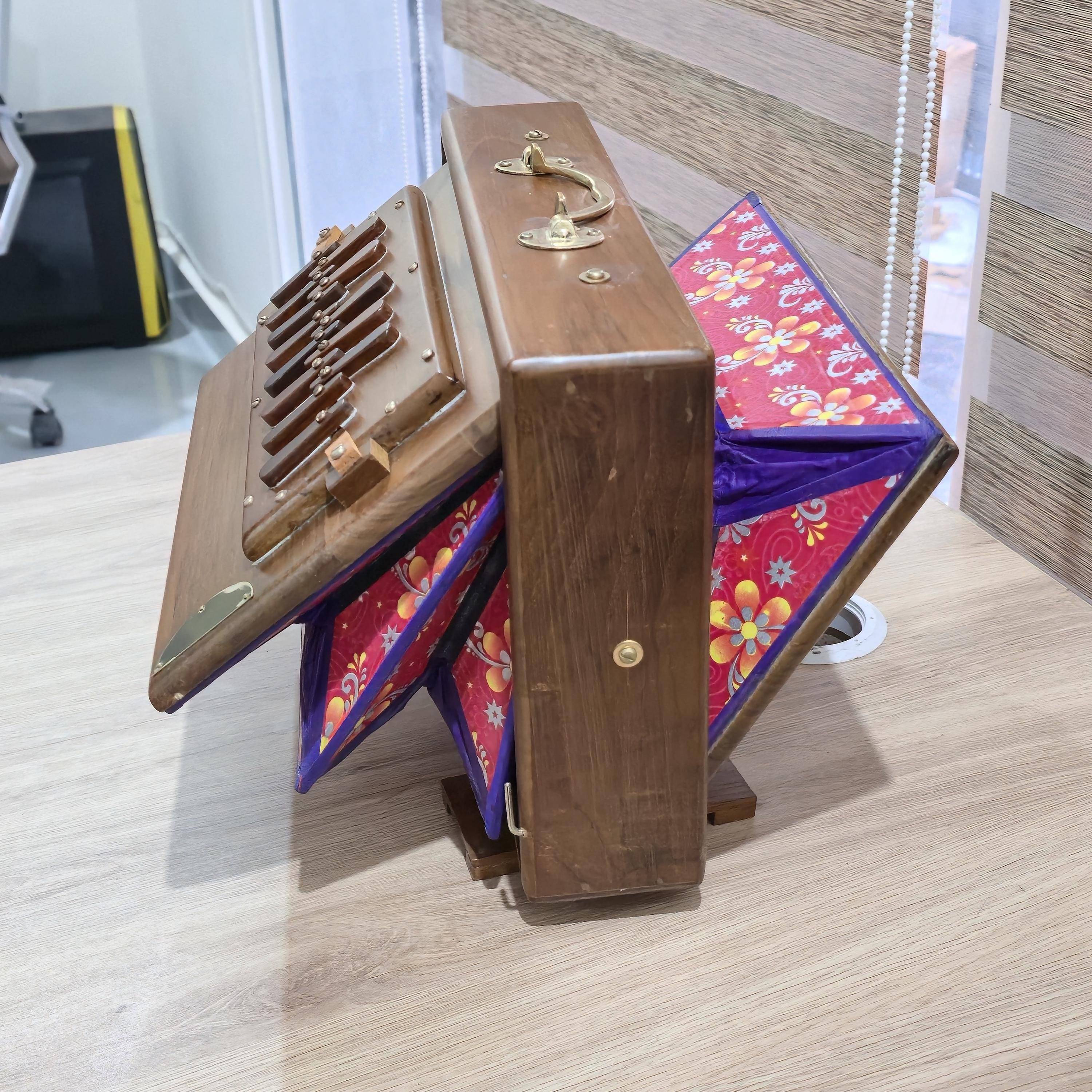 Professional 13-Key Teak Wood Shruti Box – 440Hz/432Hz Indian Drone Instrument with Bag - View 4