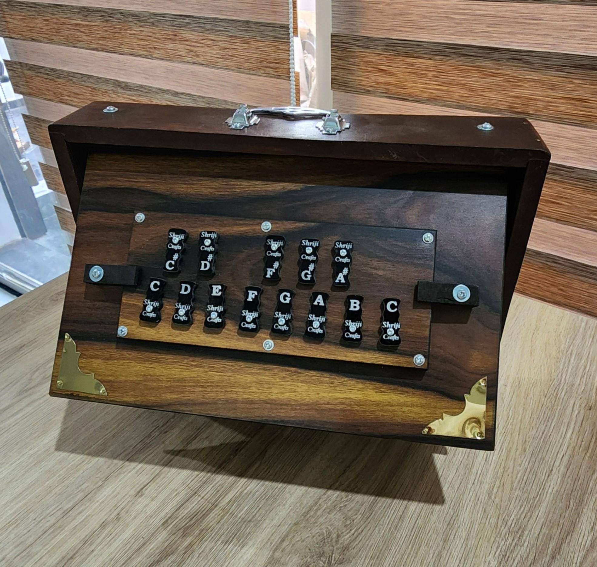 Handmade Indian Shruti Box – Dual 440Hz/432Hz Tuning, C3‑C4, Made in India - View 3