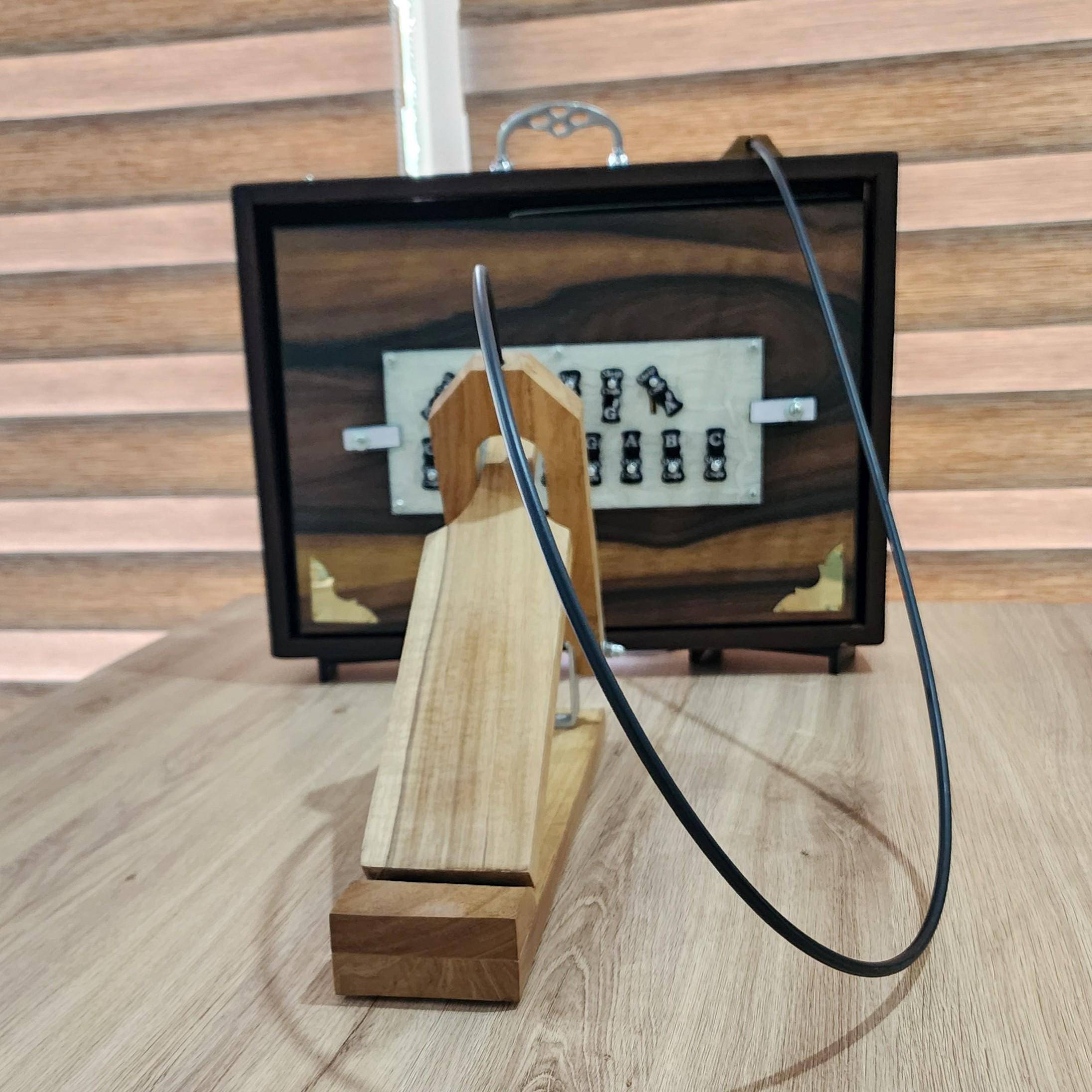 Professional 13-Key Wood Shruti Box – 440Hz/432Hz Indian Drone Instrument with Bag — handcrafted wooden product by Shrijicrafts