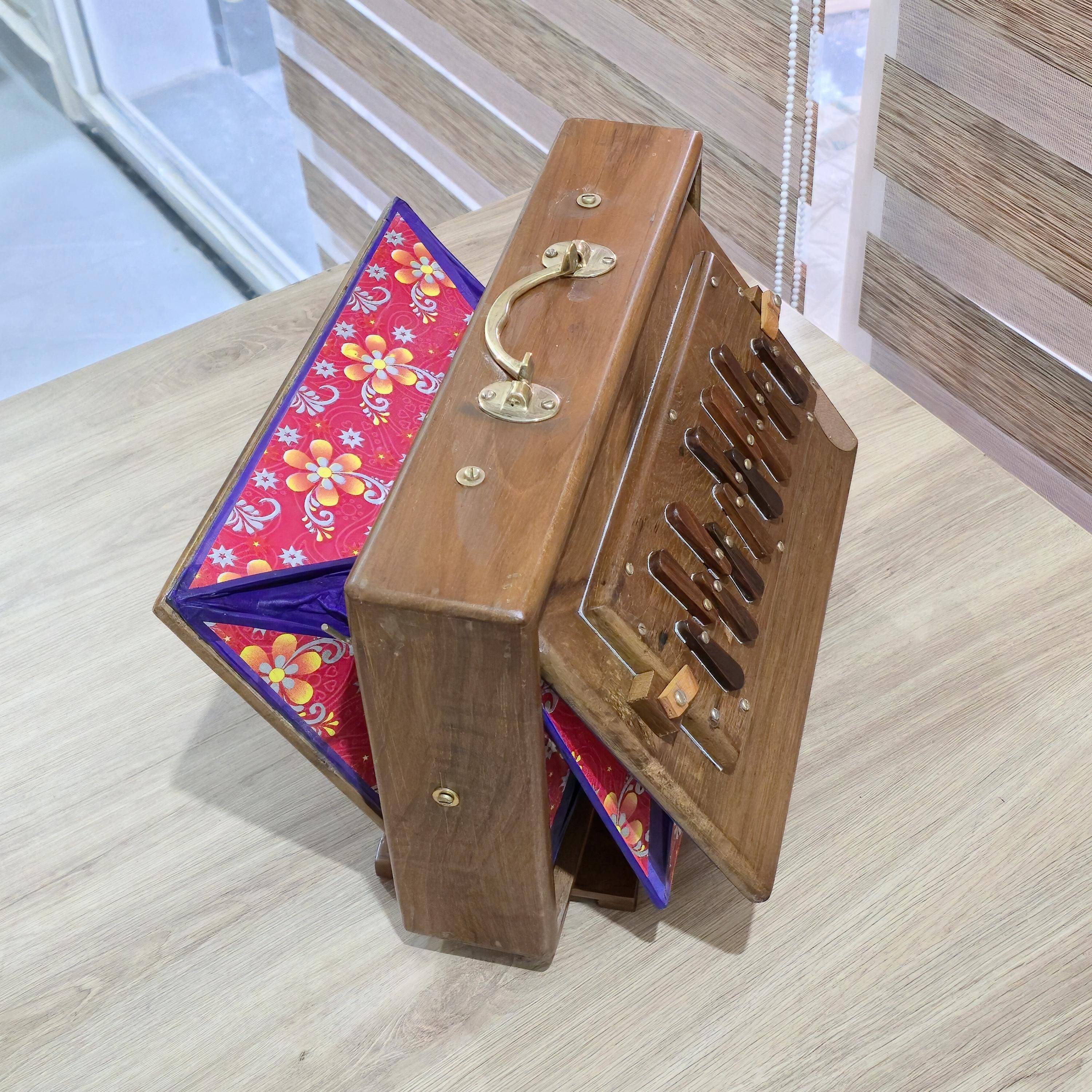 Professional 13-Key Teak Wood Shruti Box – 440Hz/432Hz Indian Drone Instrument with Bag - View 6