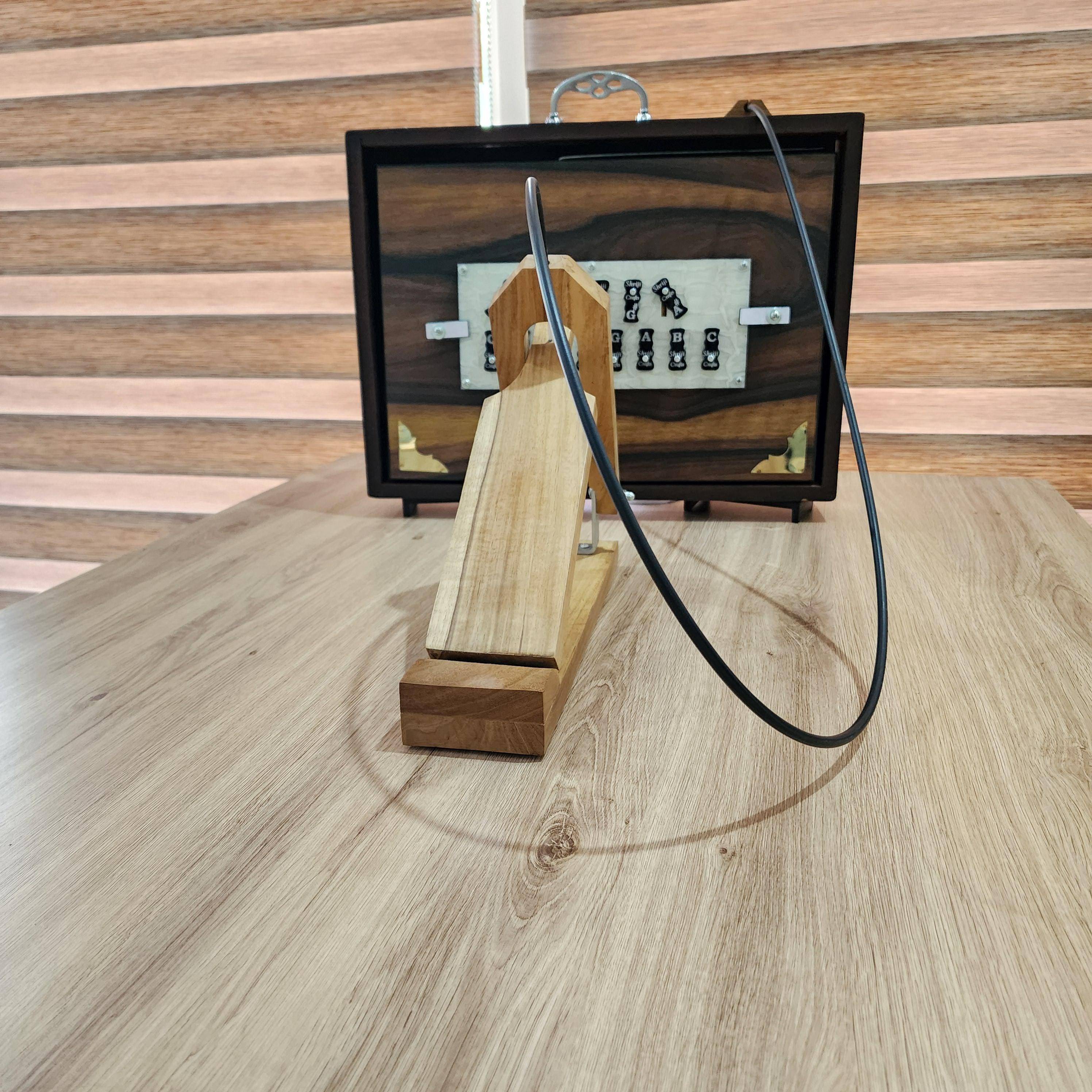 Professional 13-Key Wood Shruti Box – 440Hz/432Hz Indian Drone Instrument with Bag — handcrafted wooden product by Shrijicrafts