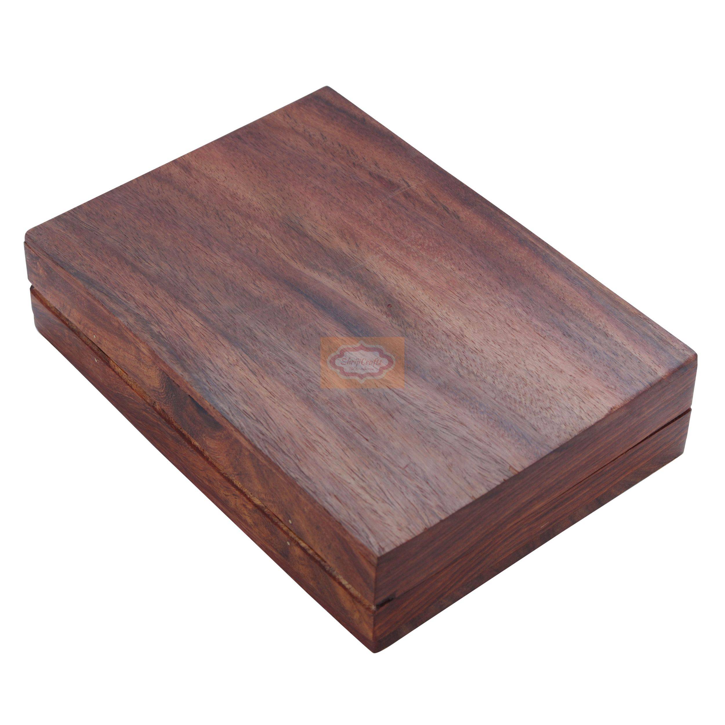 Handcrafted wooden card storage box designed to hold 2 standard decks of playing cards - View 6