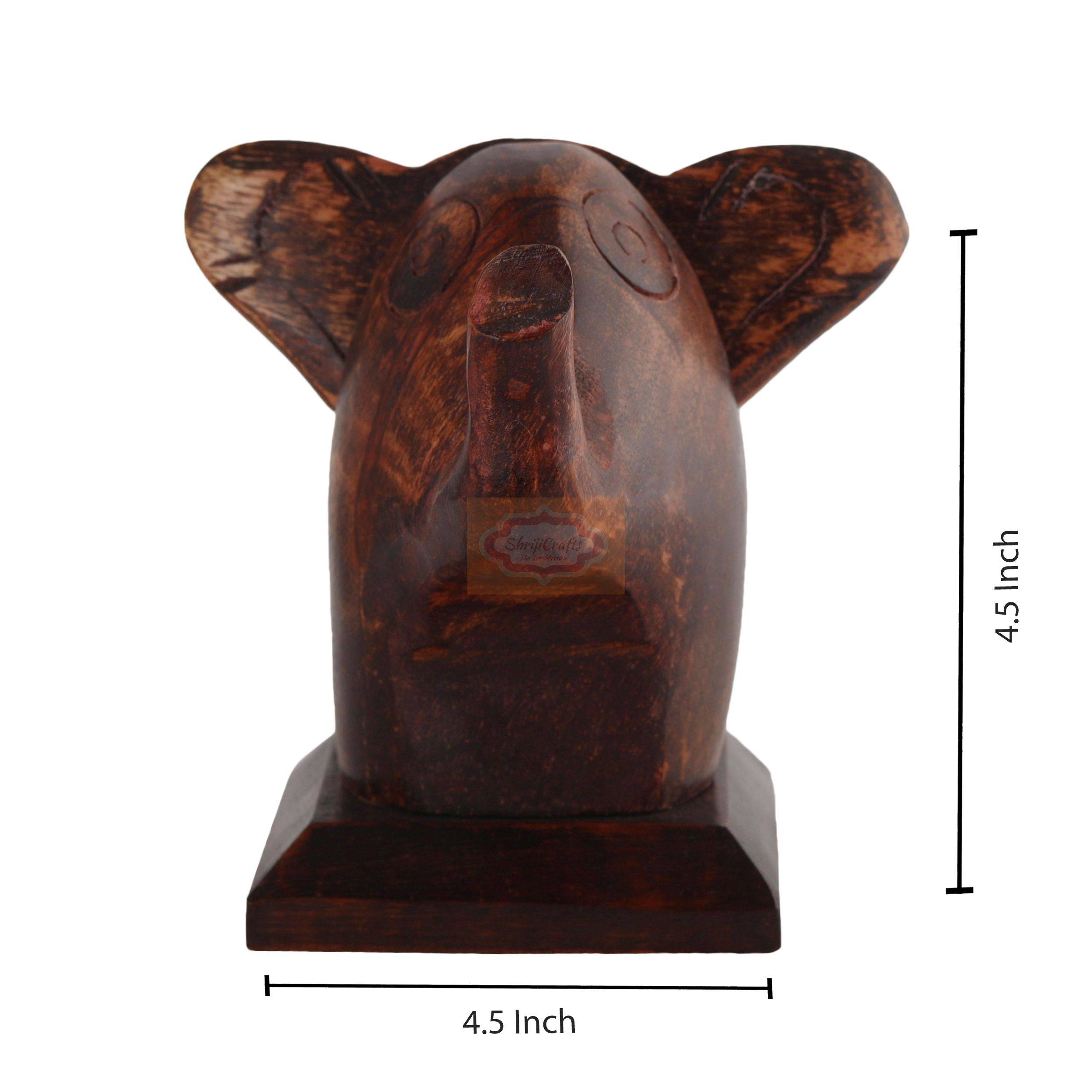 Handcrafted Wooden Elephant Eyeglass Holder spectacle holder featuring a charming elephant design - View 3