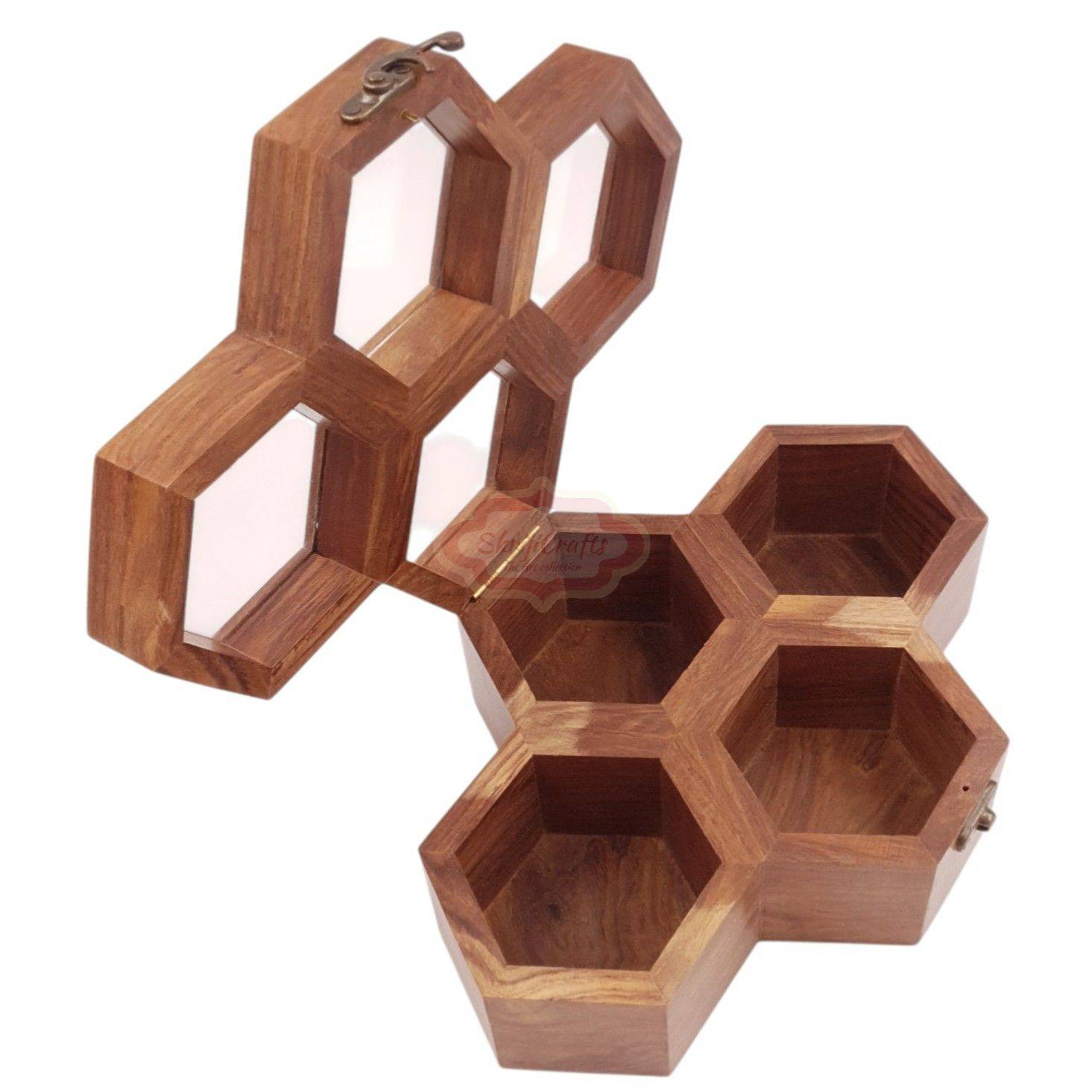 Handcrafted wooden watch box with 4 dedicated compartments - View 9