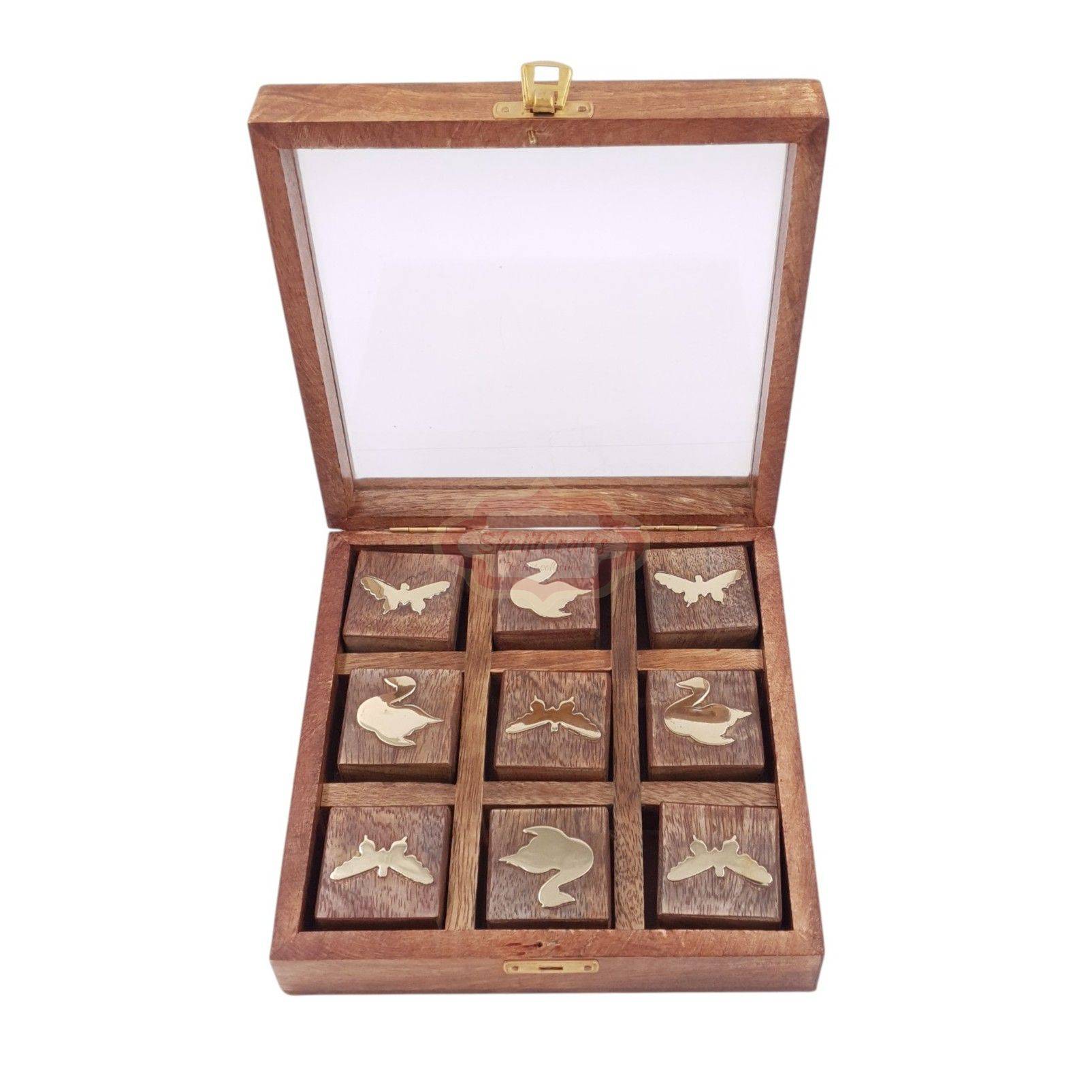 Wooden Tic Tac Toe Game with this handcrafted wooden game made from premium Sheesham Indian Rosewood - View 3