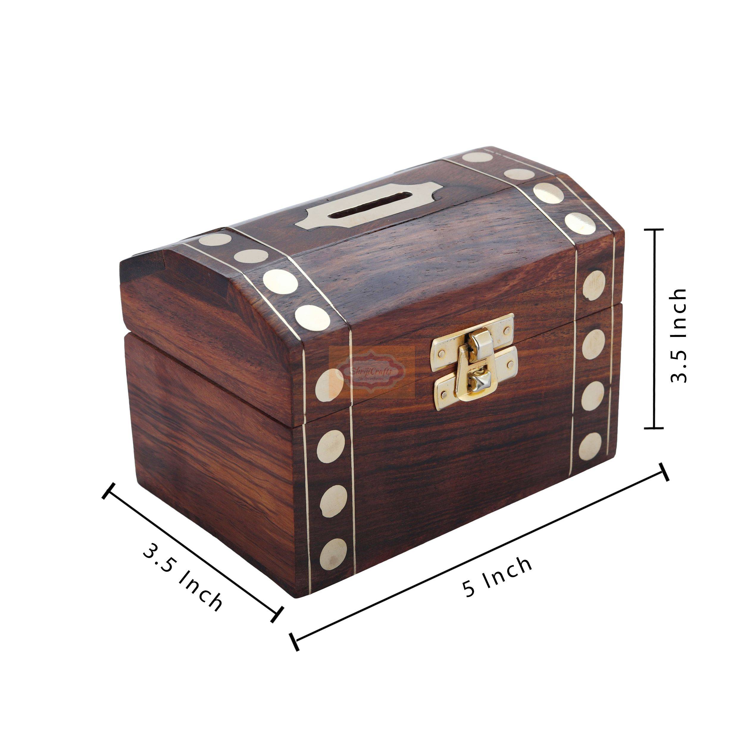 Handcrafted wooden money bank designed for saving coins and cash securely - View 7