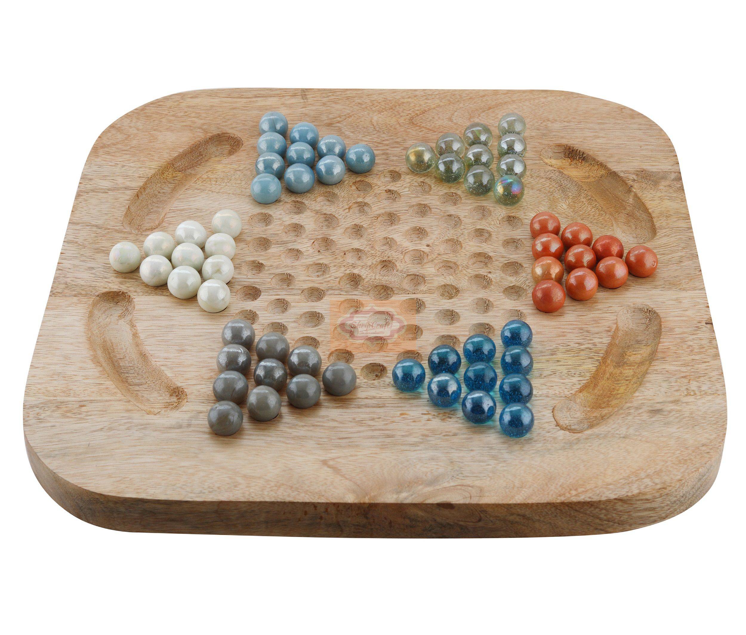 Handcrafted Chinese Checkers game made from premium mango wood — handcrafted wooden product by Shrijicrafts