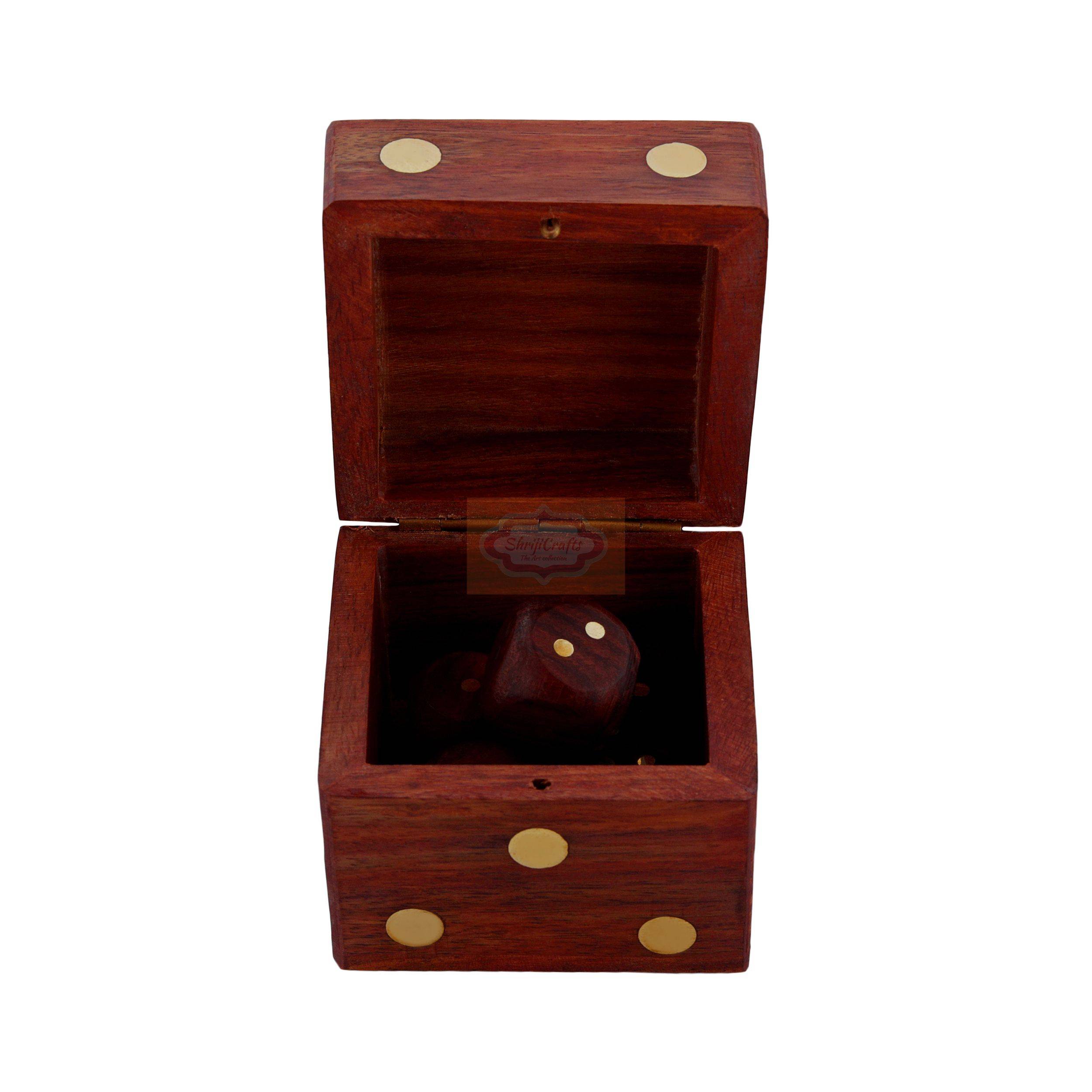 Handcrafted Wooden Dice Box with 5 premium wooden dice - View 4