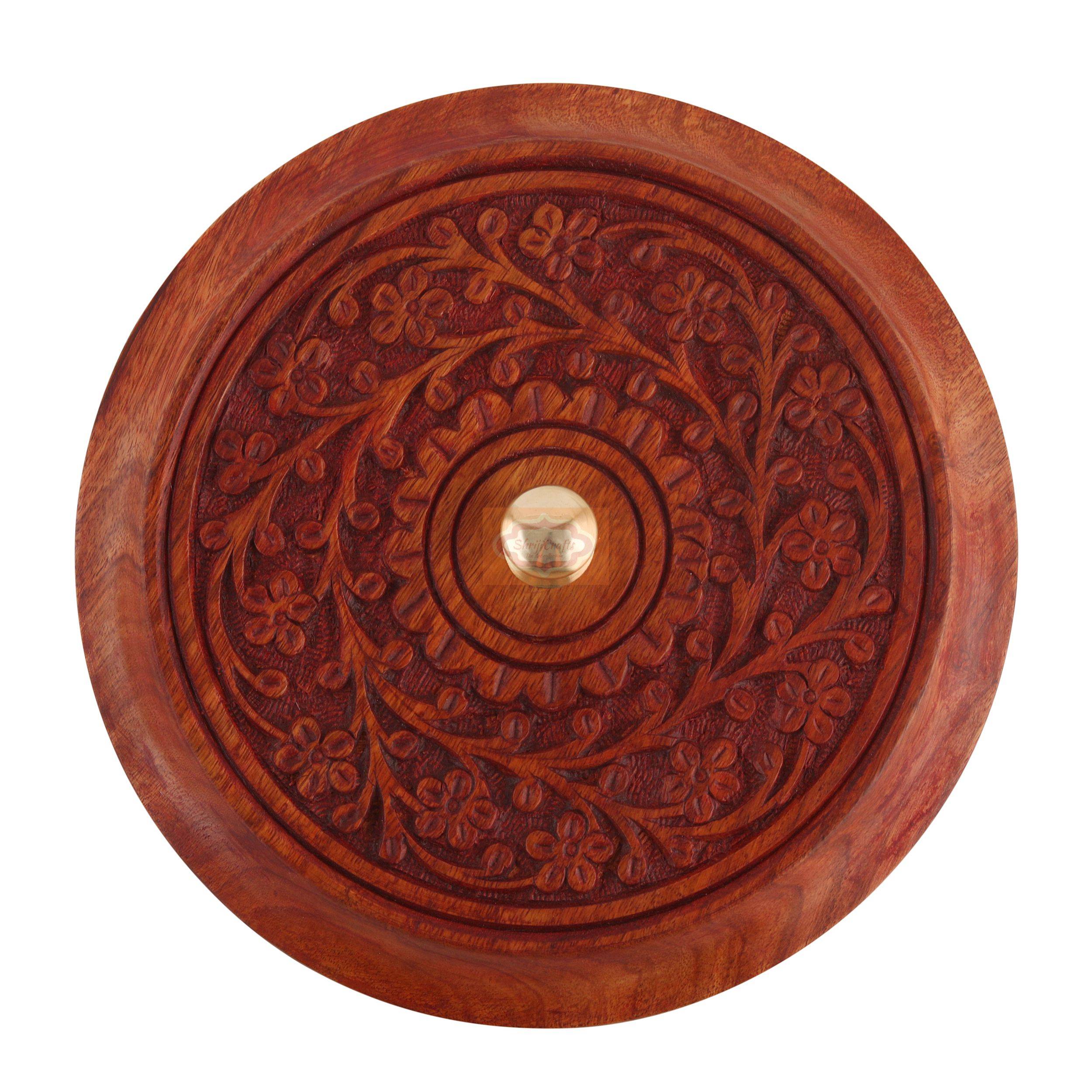 Handcrafted wooden chapati box designed to keep rotis, chapatis, and breads neatly stored - View 7