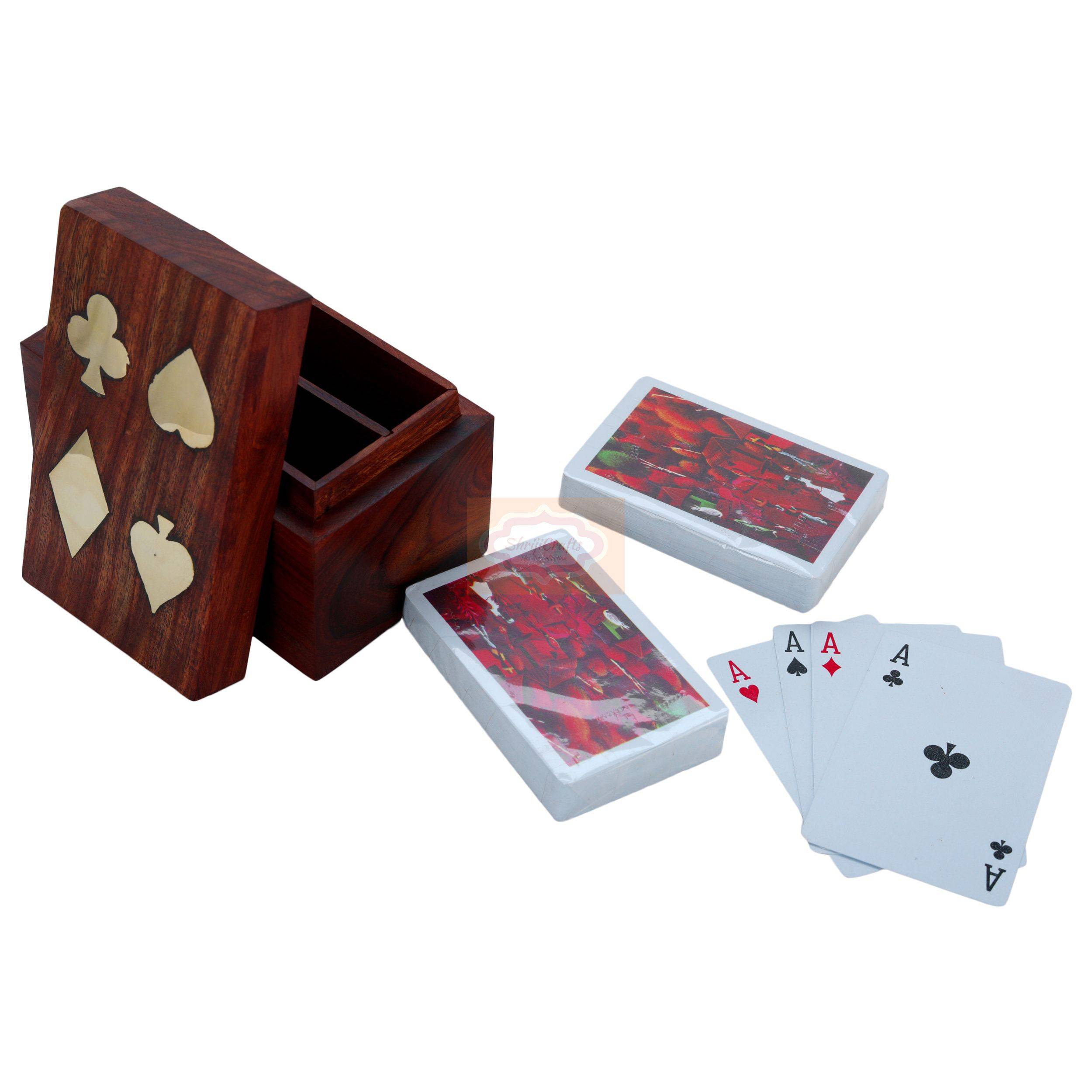 Store your favorite playing cards in style with this handcrafted wooden card storage box - View 2