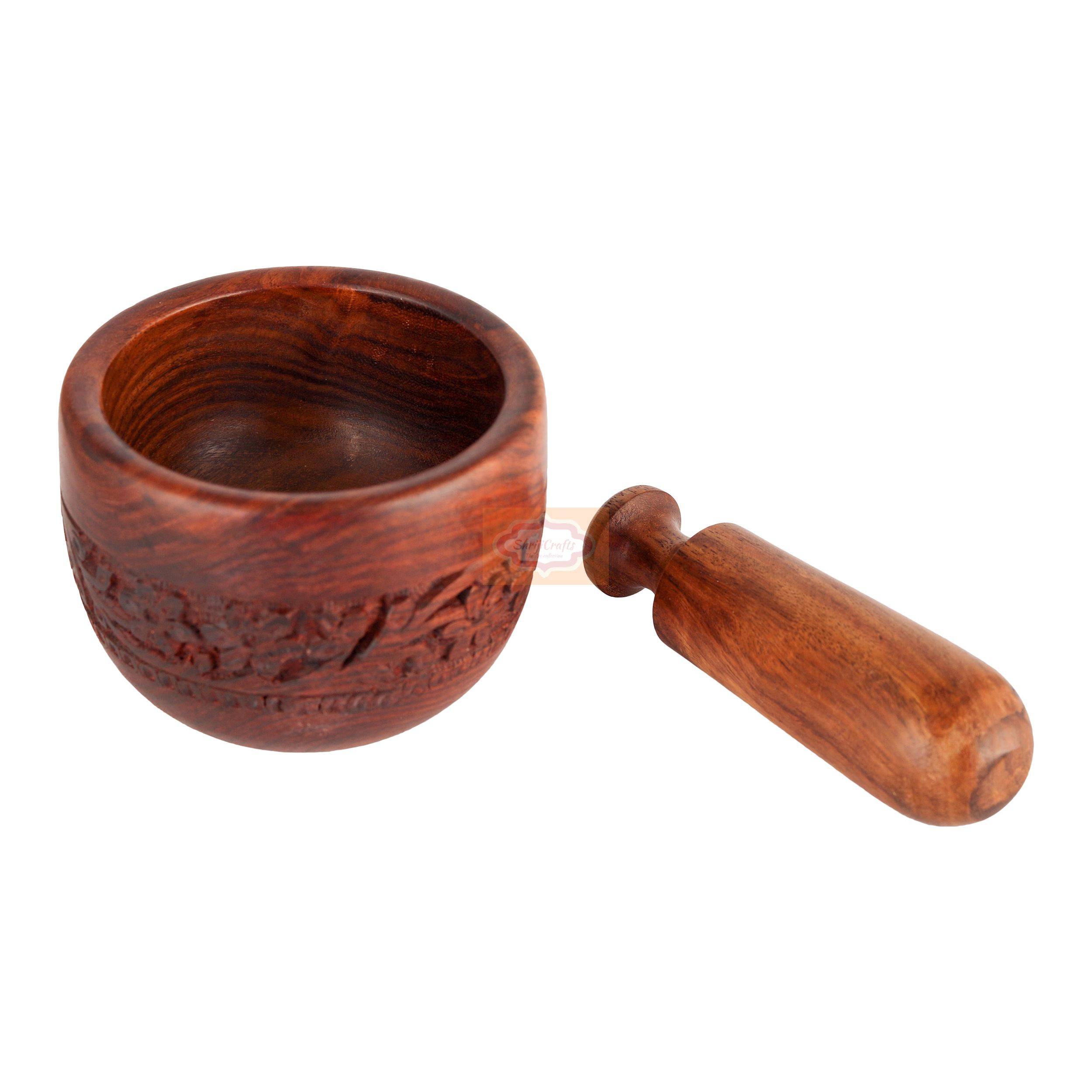 Wooden Mortar and Pestle Set from natural wood - View 5