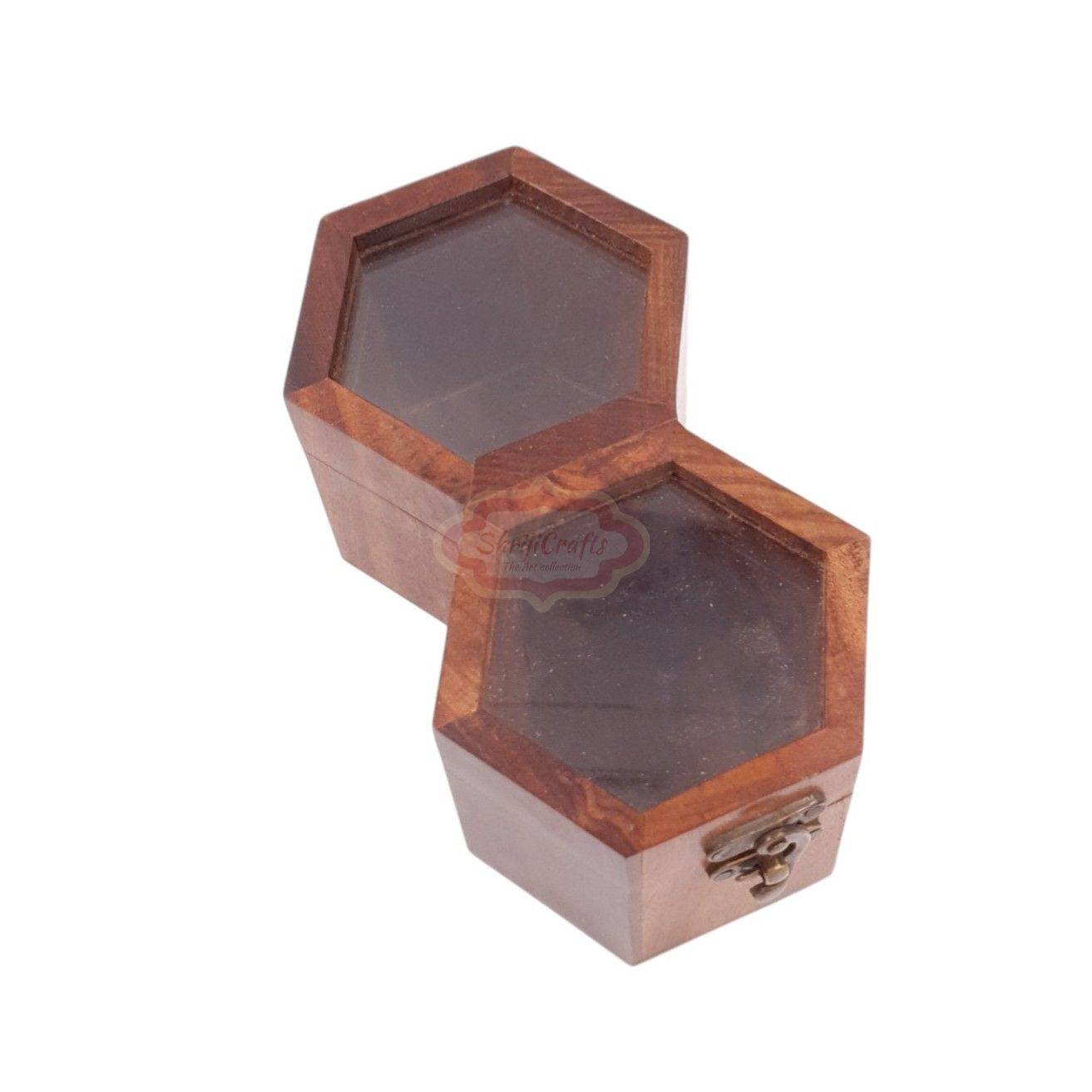 Handcrafted wooden watch box with 2 dedicated compartments - View 4