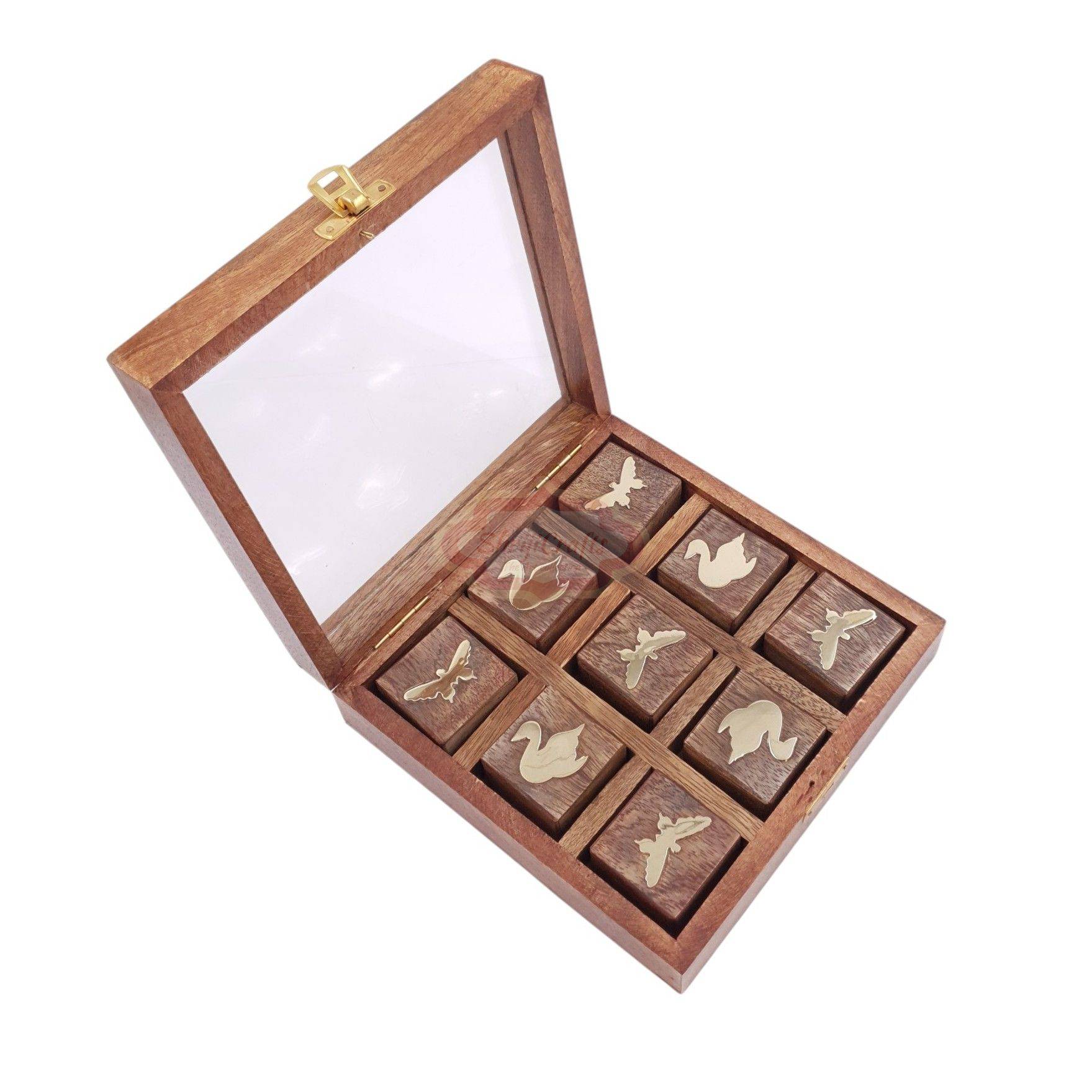 Wooden Tic Tac Toe Game with this handcrafted wooden game made from premium Sheesham Indian Rosewood - View 7