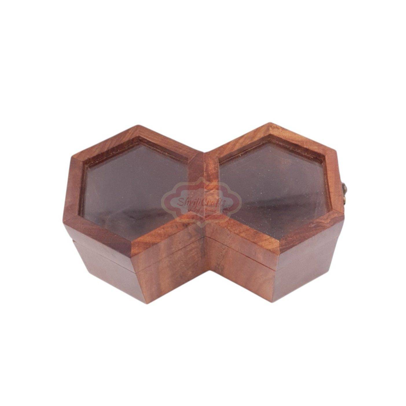 Handcrafted wooden watch box with 2 dedicated compartments - View 3