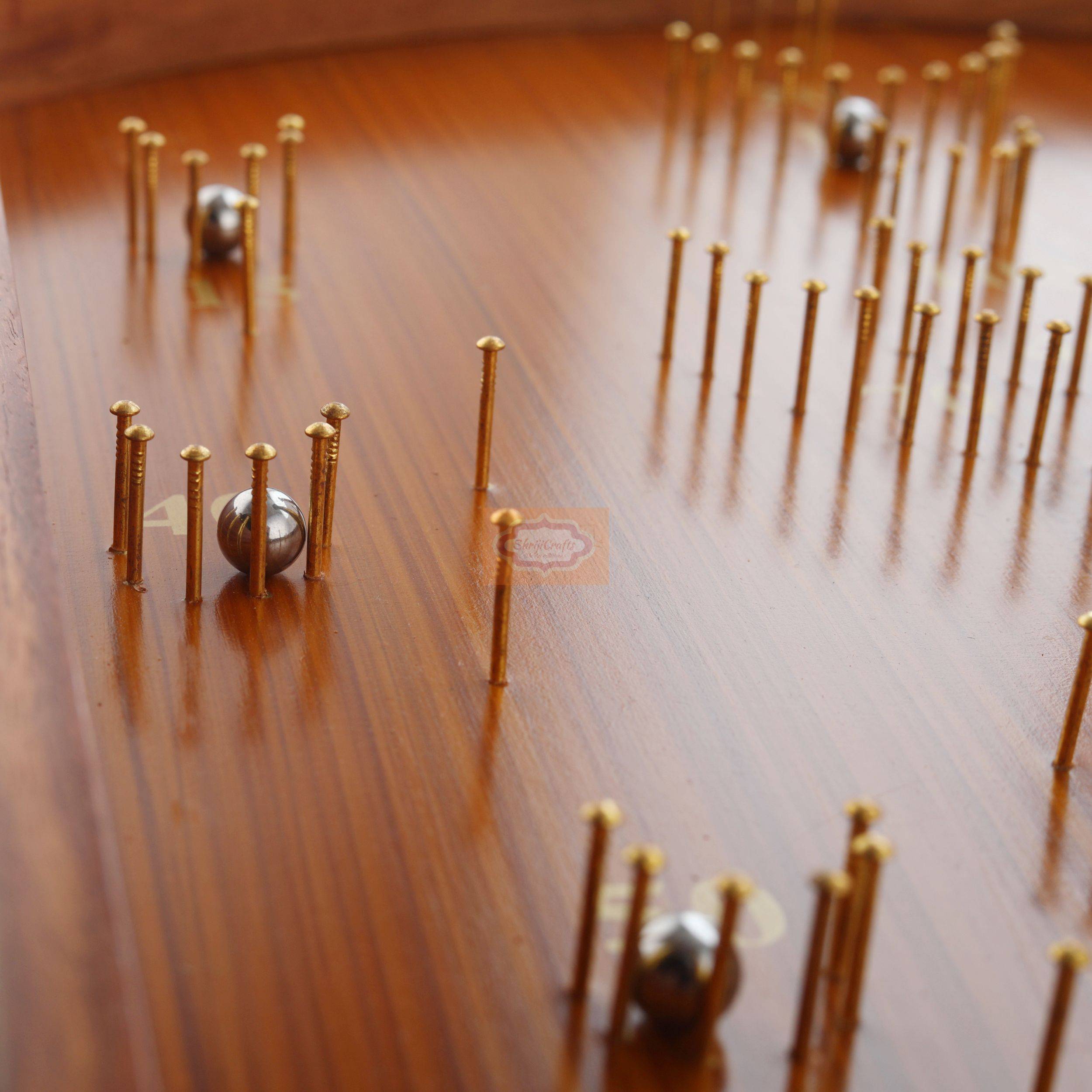 Classic handcrafted wooden Bagatelle pinball game for endless family entertainment - View 4
