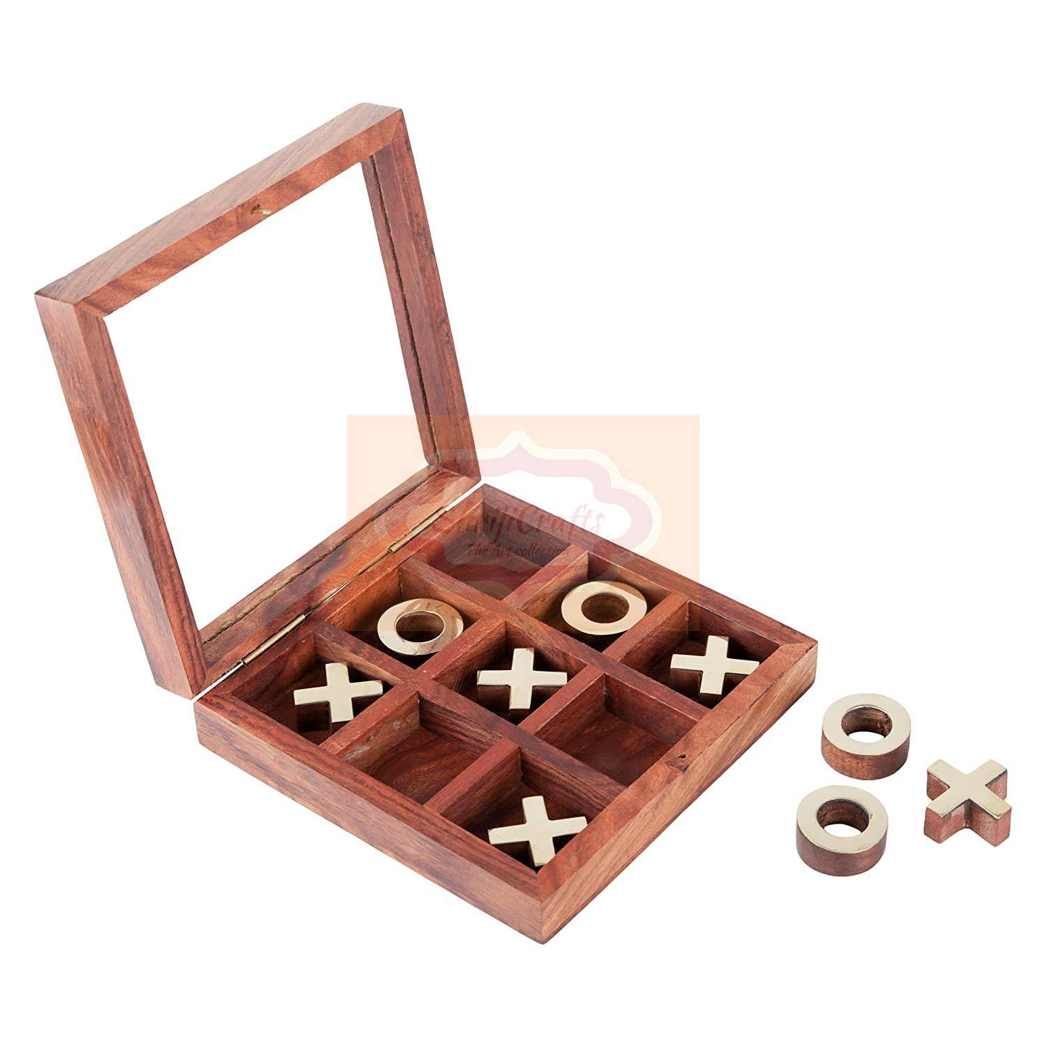 Wooden Tic Tac Toe game - View 3