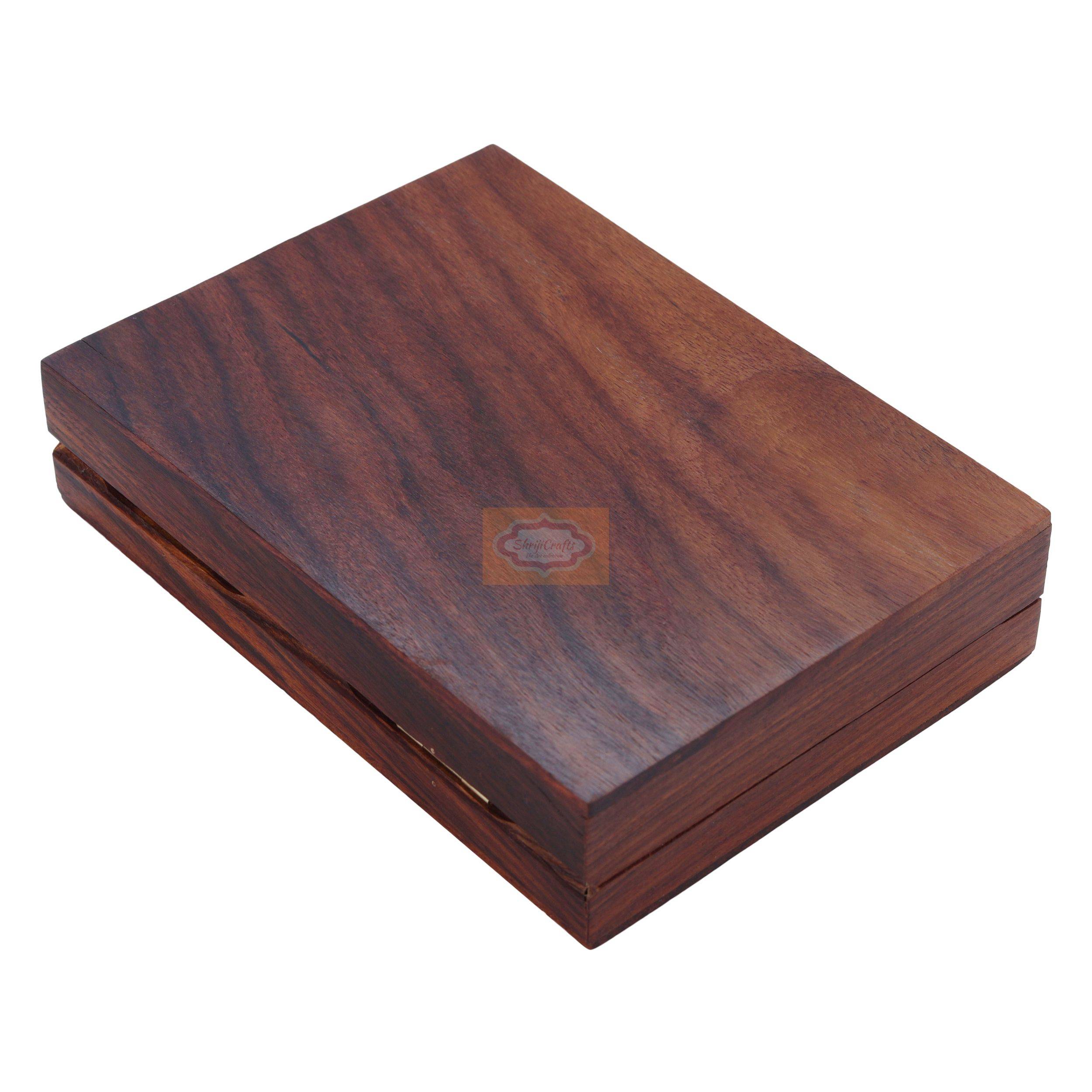 Handcrafted wooden storage box designed to hold 2 standard decks of playing cards - View 6
